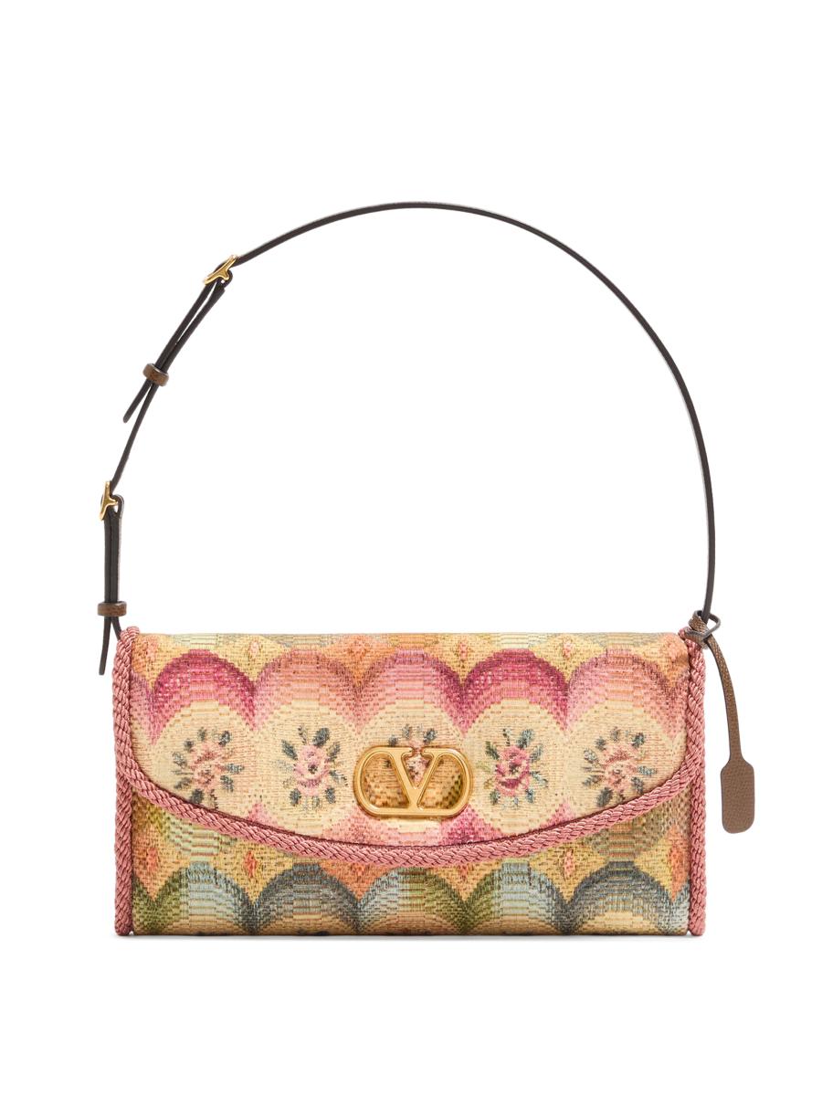 Valentino Garavani DeVain Small Shoulder Bag in Jacquard Apres L