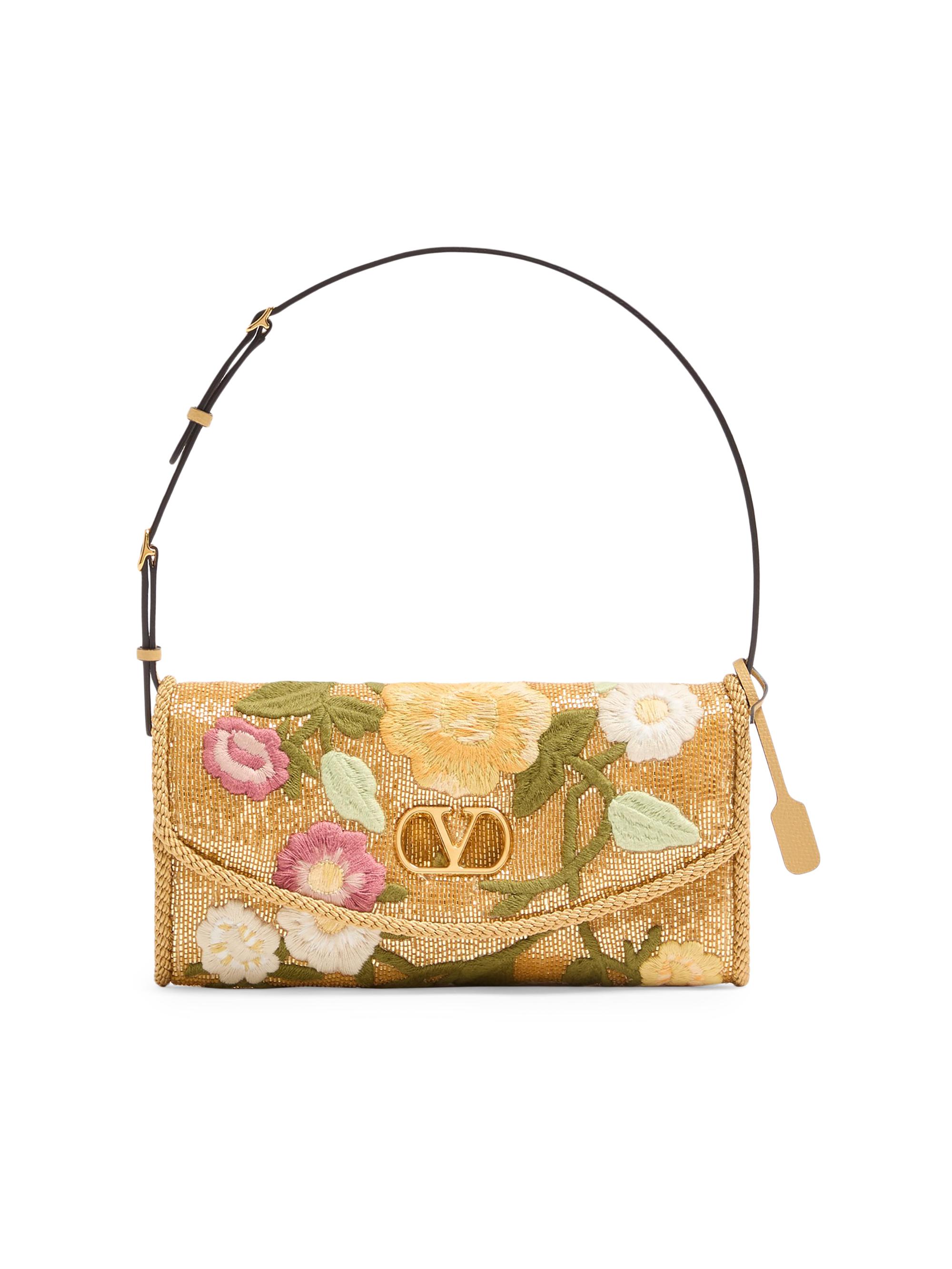 Valentino Garavani Women's DeVain  Embroidered Shoulder Bag - Gold Multi