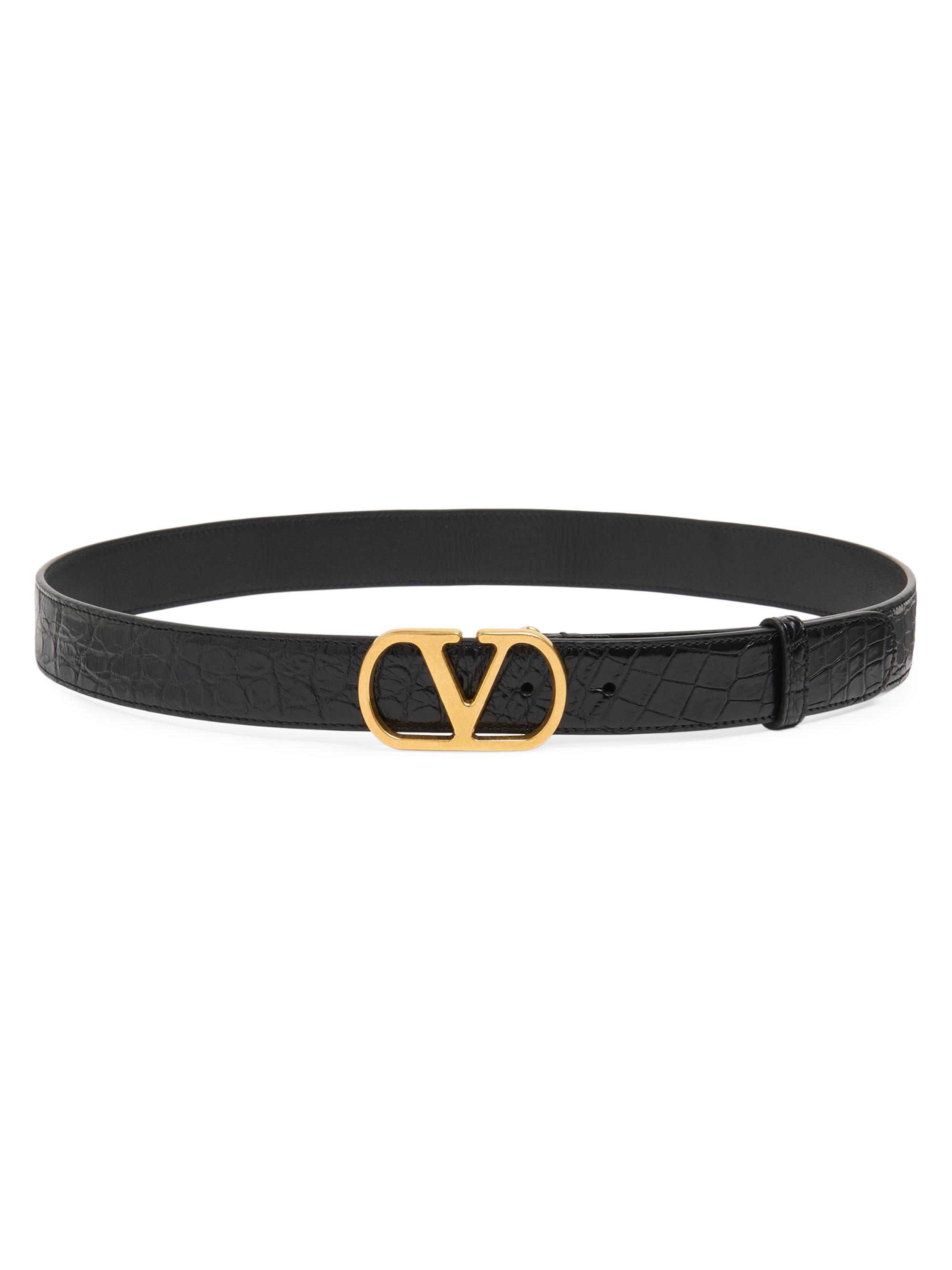 Valentino Garavani The Bold Edition VLogo Calfskin Belt 30MM