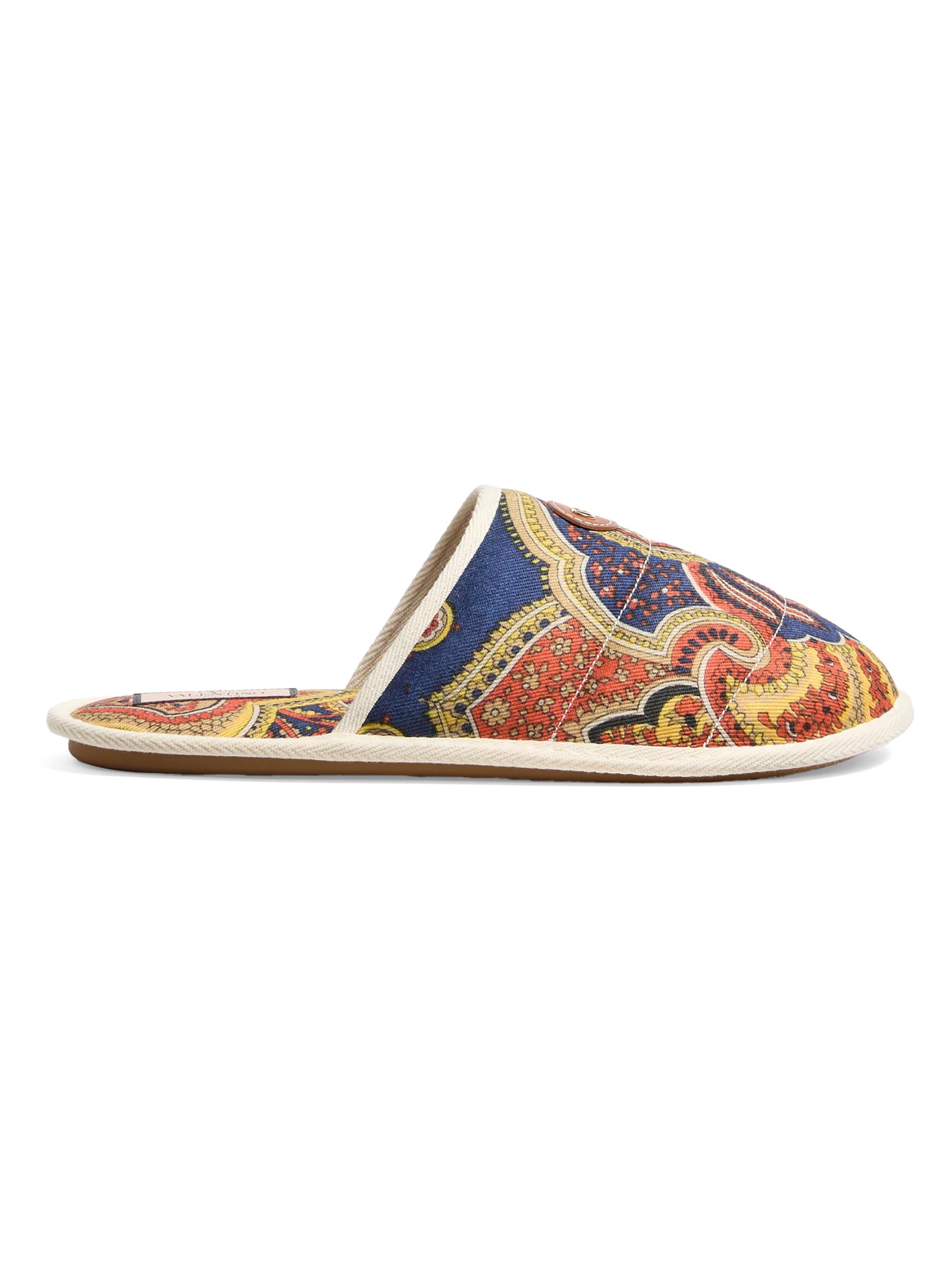 Valentino Garavani Men's Ta Chambre Slide in Voyage Imaginaire Denim Fabric - Multicolored