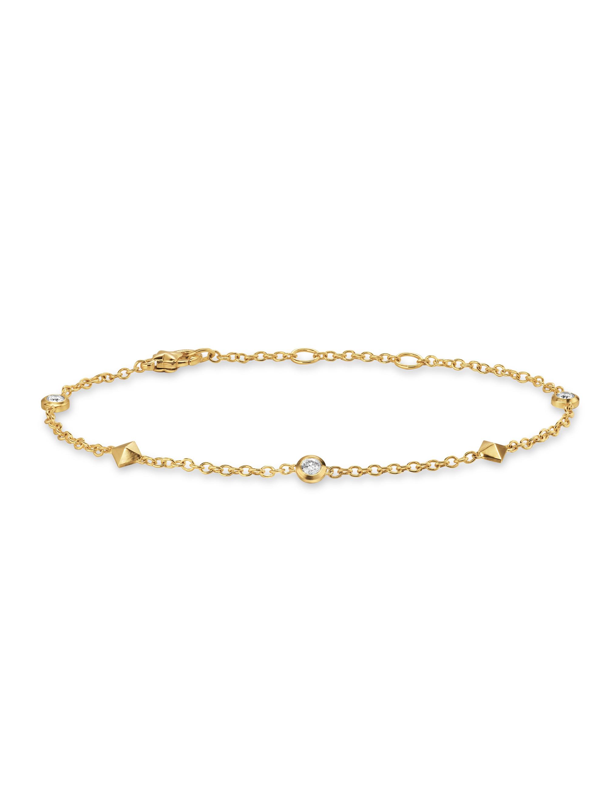 David Yurman Women's Petite Modern Renaissance Station Bracelet in 18K Yellow Gold - Diamond
