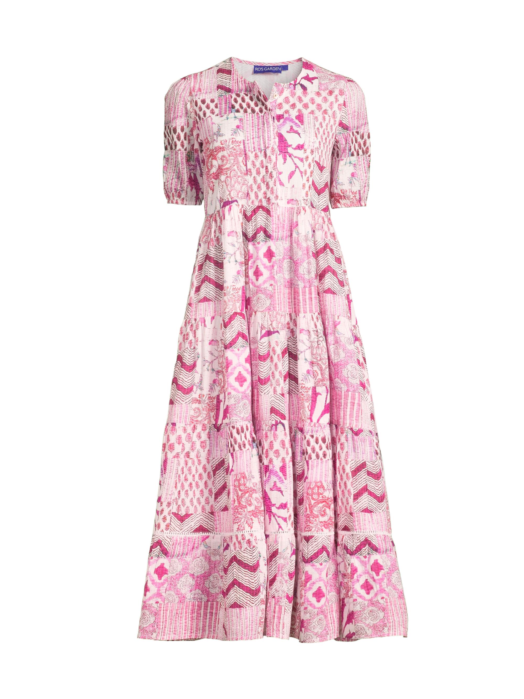 Ro's Garden Women's Daphne Cotton Midi-Dress - Tisha Pink