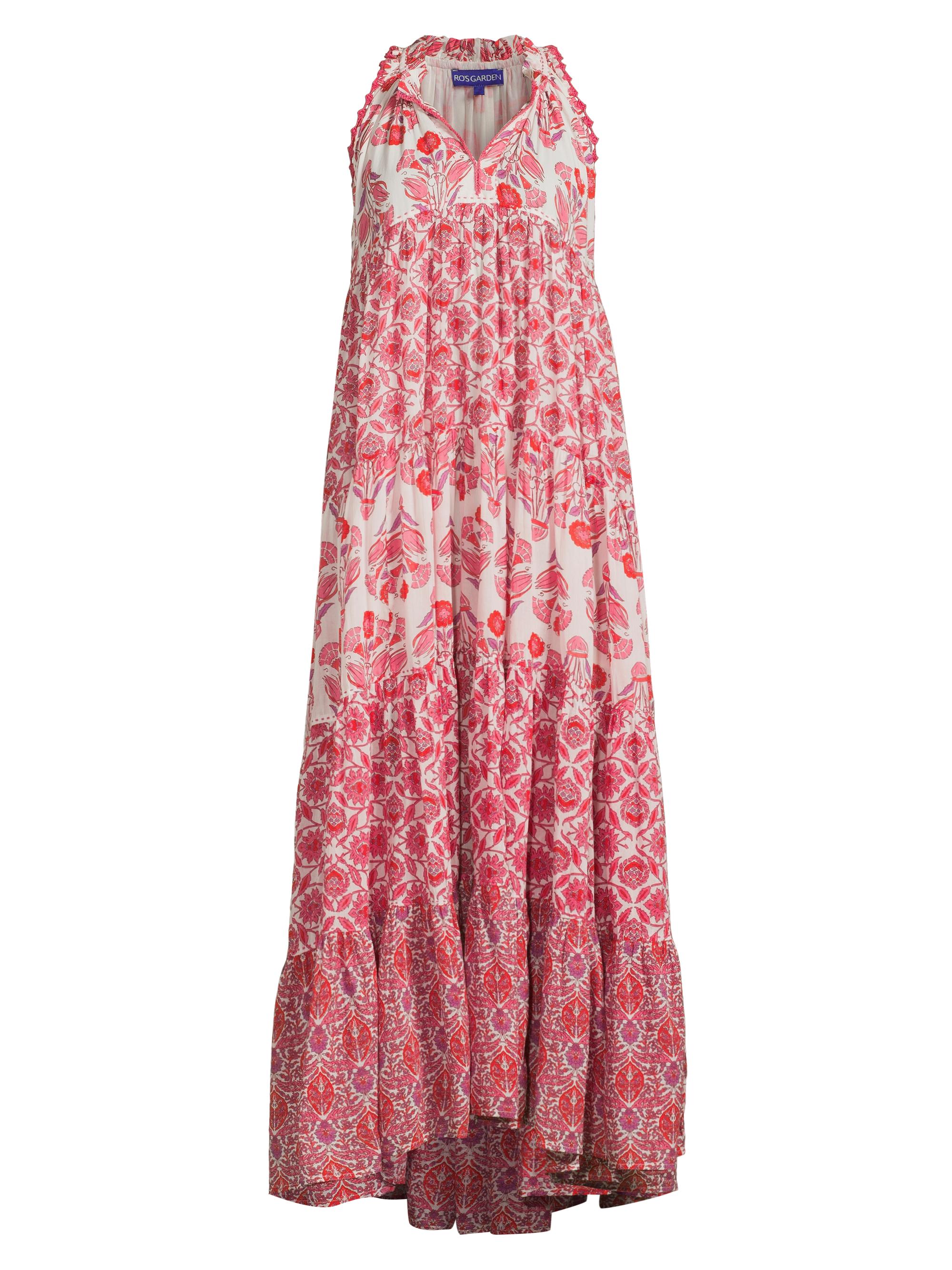 Ro's Garden Women's Sofia Embroidered Floral Cotton Maxi Dress - Layla Pink