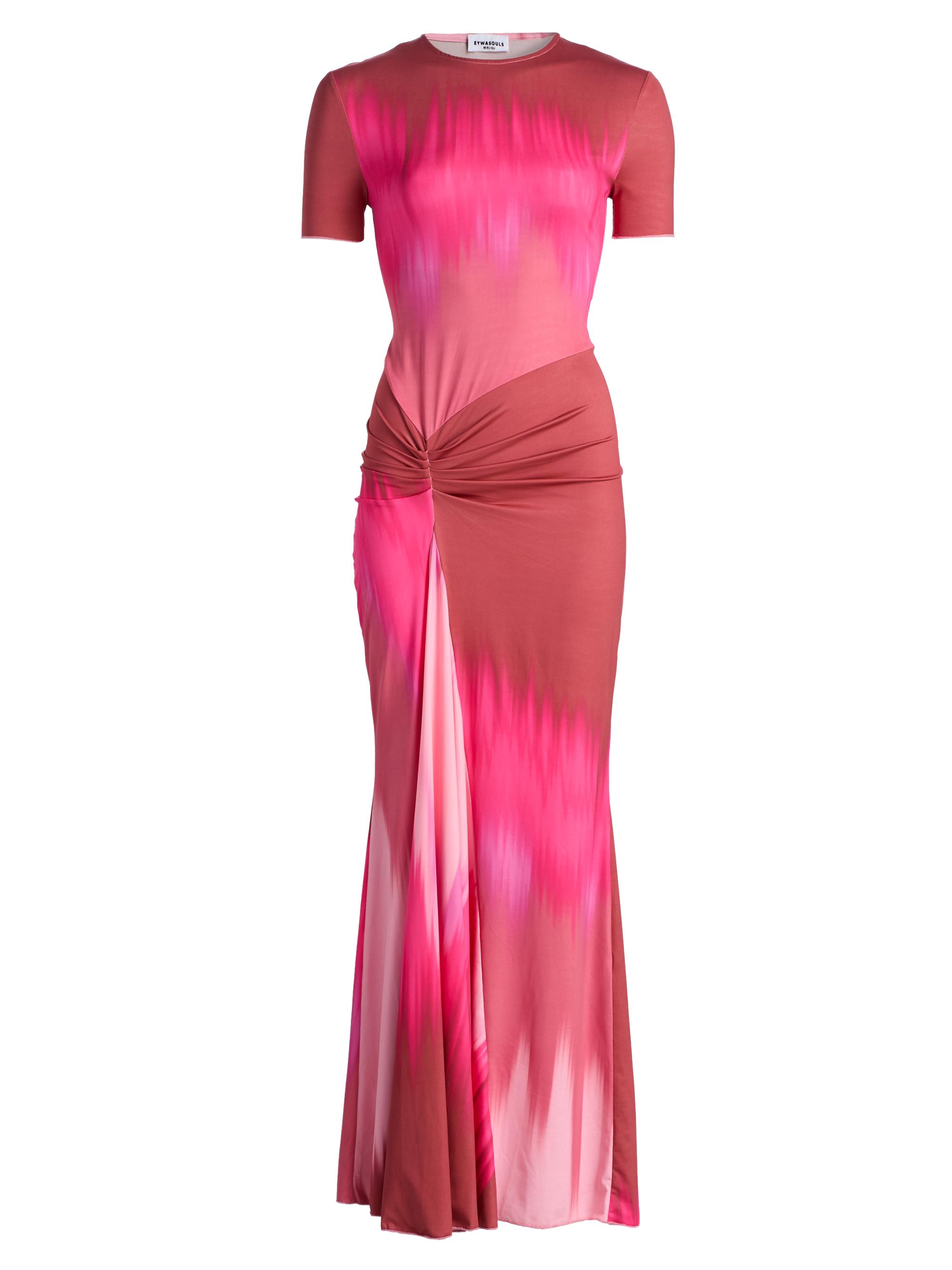 Eywasouls Malibu Women's Annie Patterned Jersey Body-Con Maxi Dress - Pink Colorflow