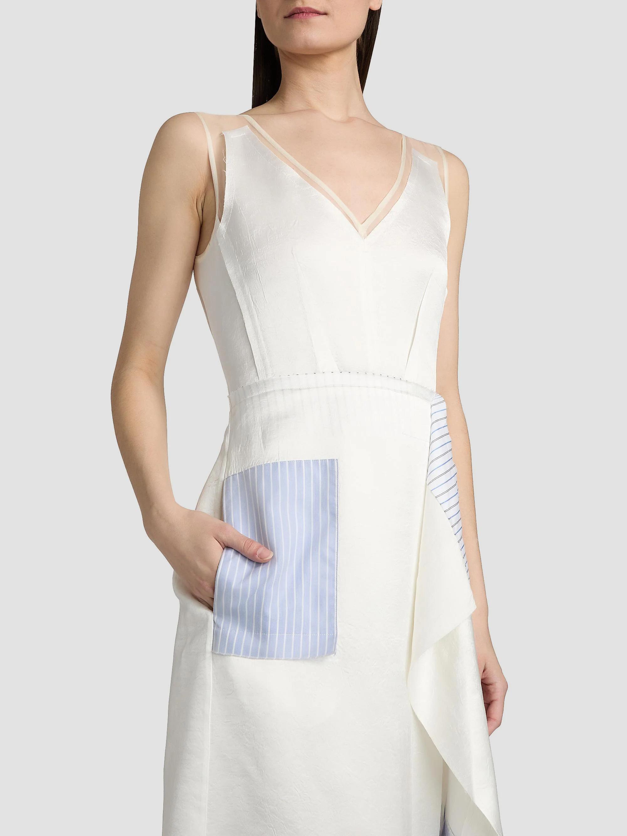 Jason Wu Collection Striped Collage Draped Midi-Dress | Saks Fifth