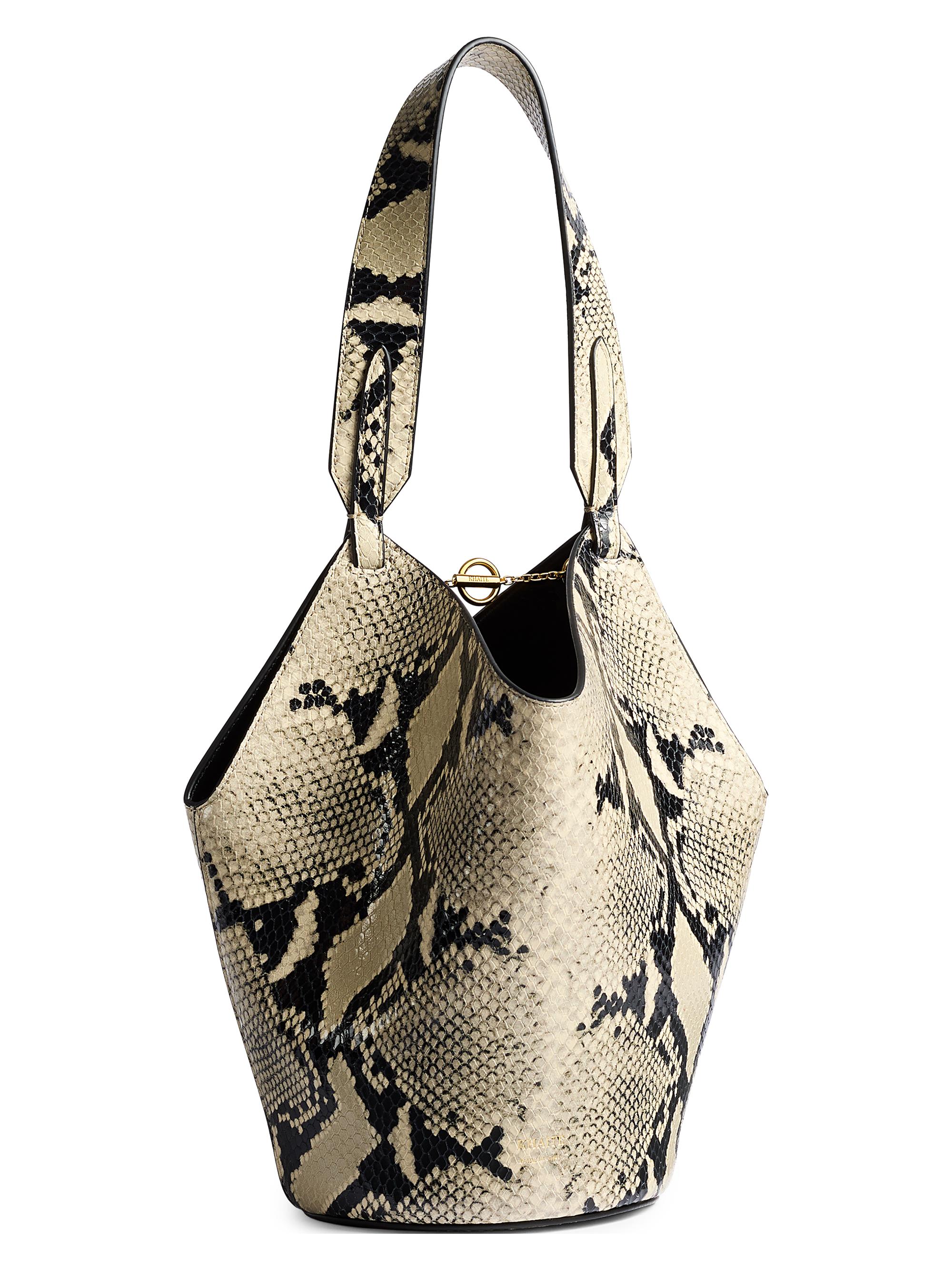 Khaite Women's Lotus Mini Python-Embossed Leather Tote Bag - Natural