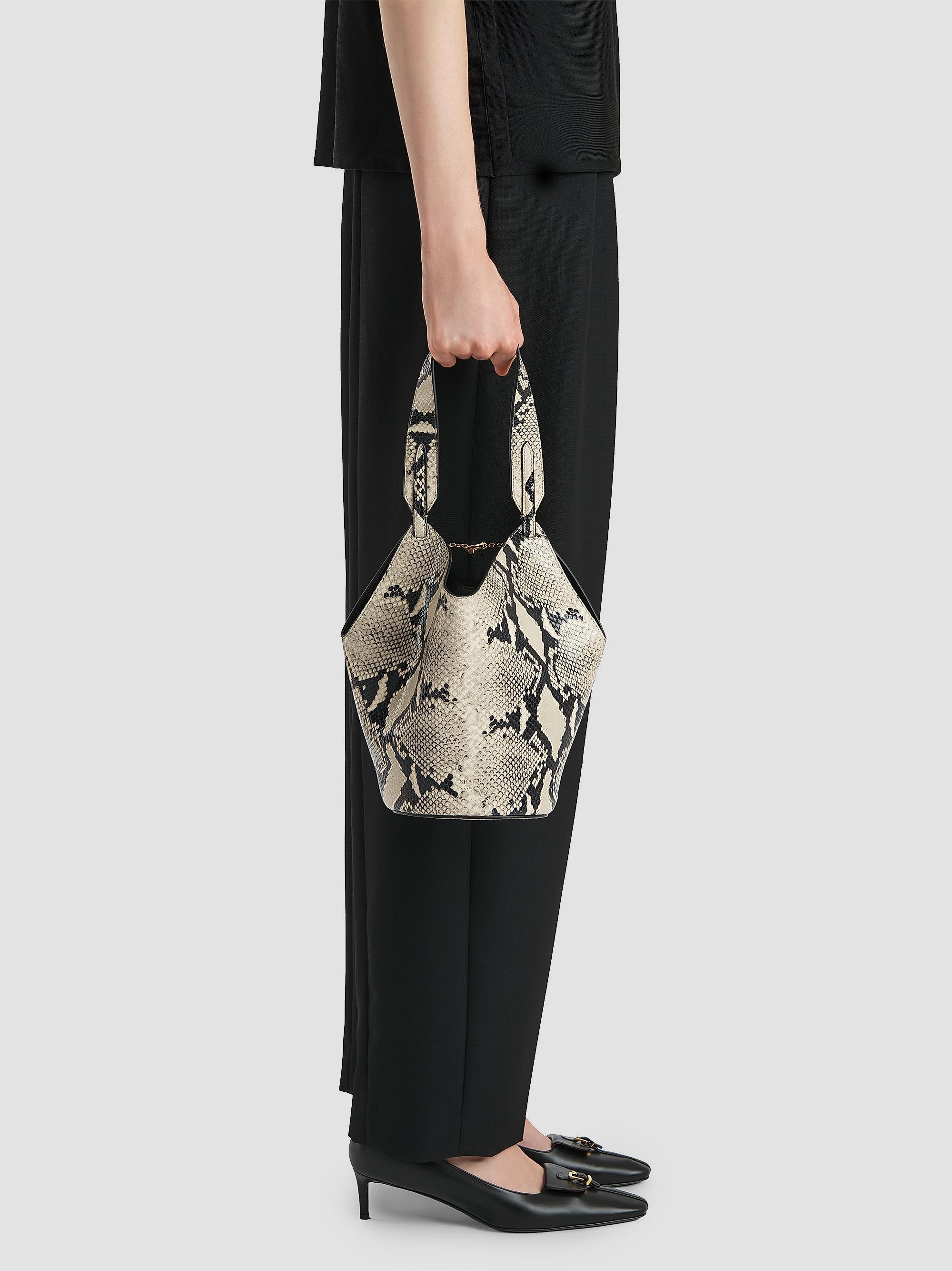 Khaite Lotus Mini Python-Embossed Leather Tote Bag | Saks Fifth Avenue