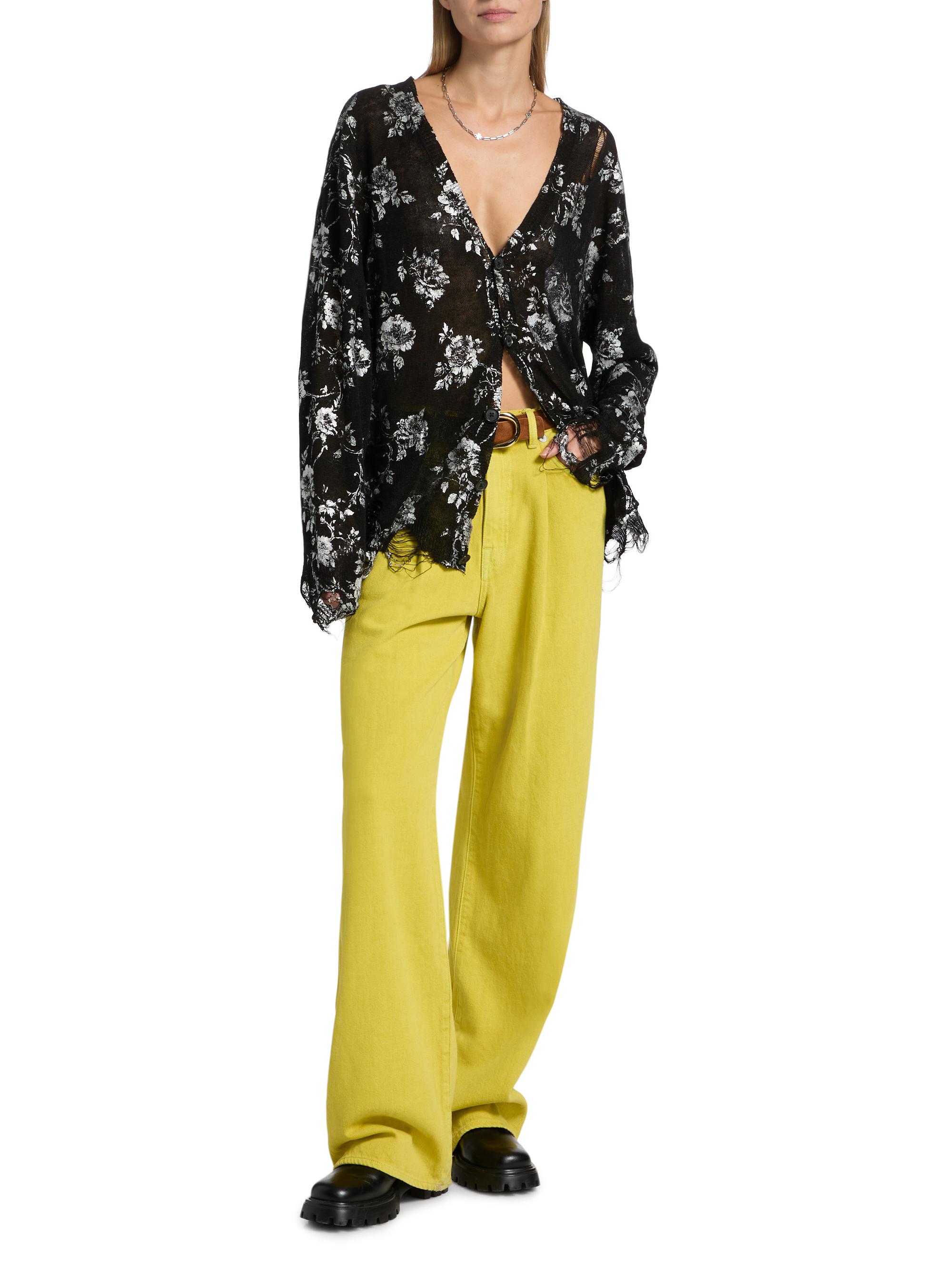 R13 Rose-Print Cotton Boyfriend Cardigan | Saks Fifth Avenue
