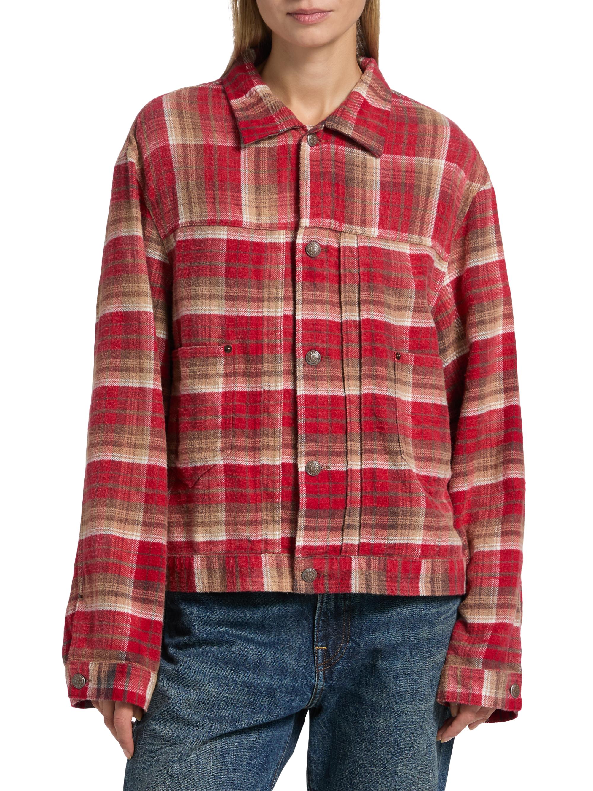 R13 Plaid Cotton Trucker Jacket | Saks Fifth Avenue