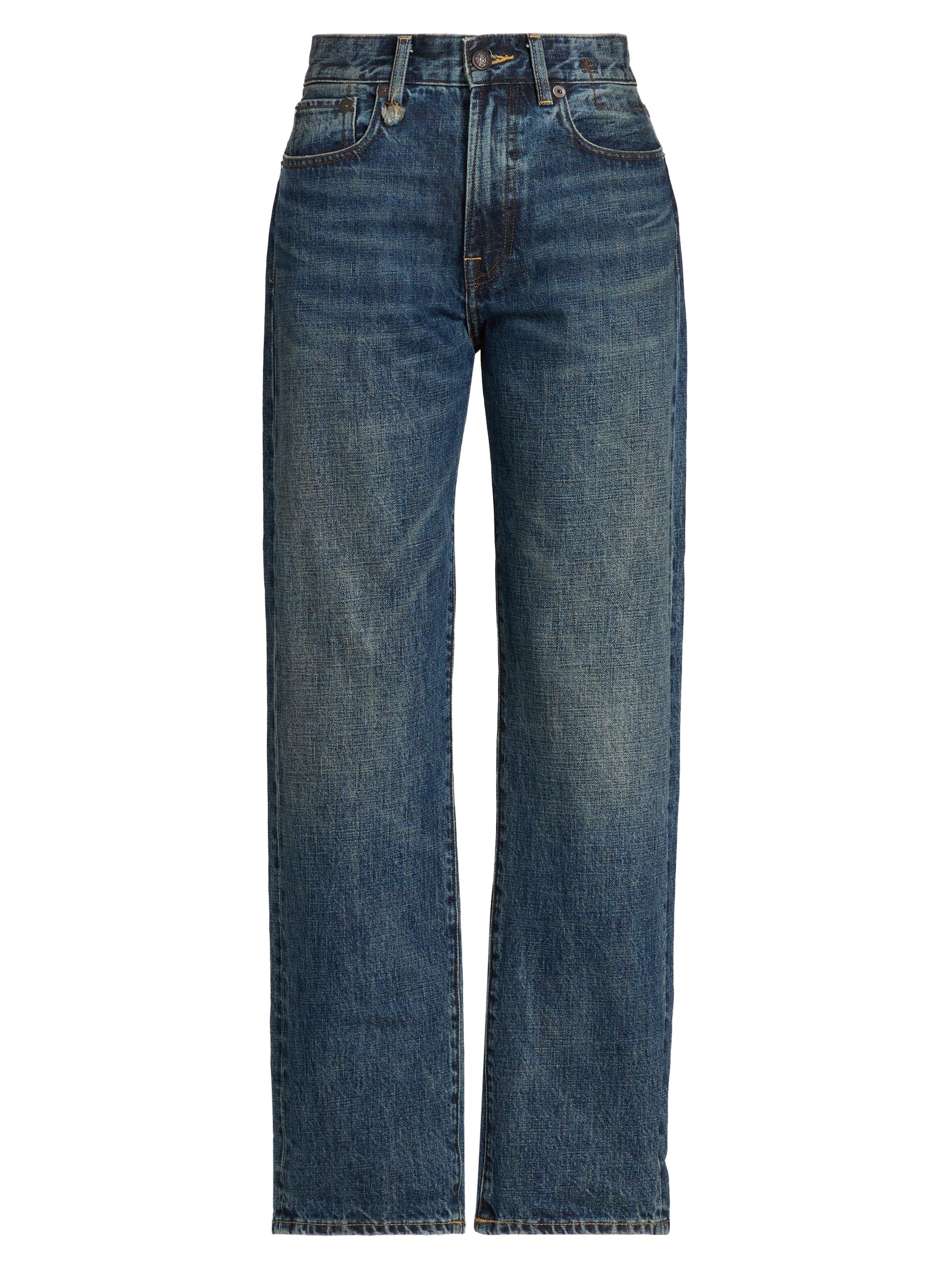 R13 Women's Whiskered Cotton Jeans - Renegade Blue