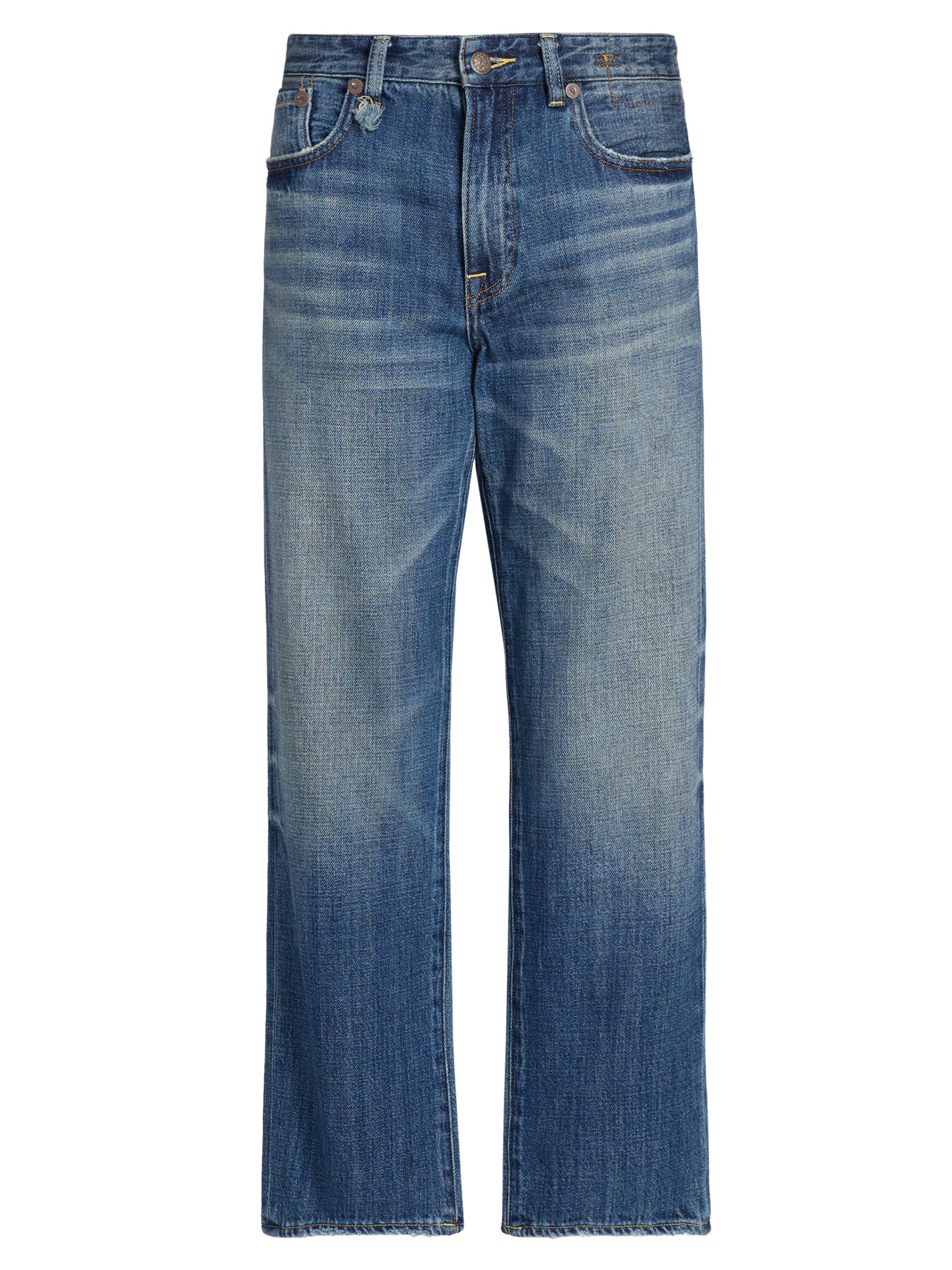 R13 Women's Romeo Whiskered Cropped Jeans - Raine Blue