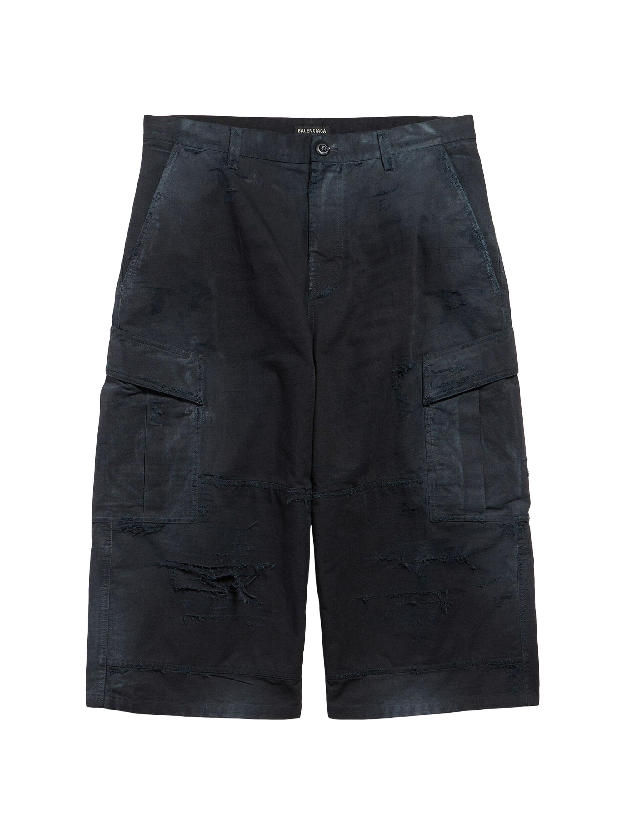 Balenciaga Men's Cropped Cargo Pants - Black