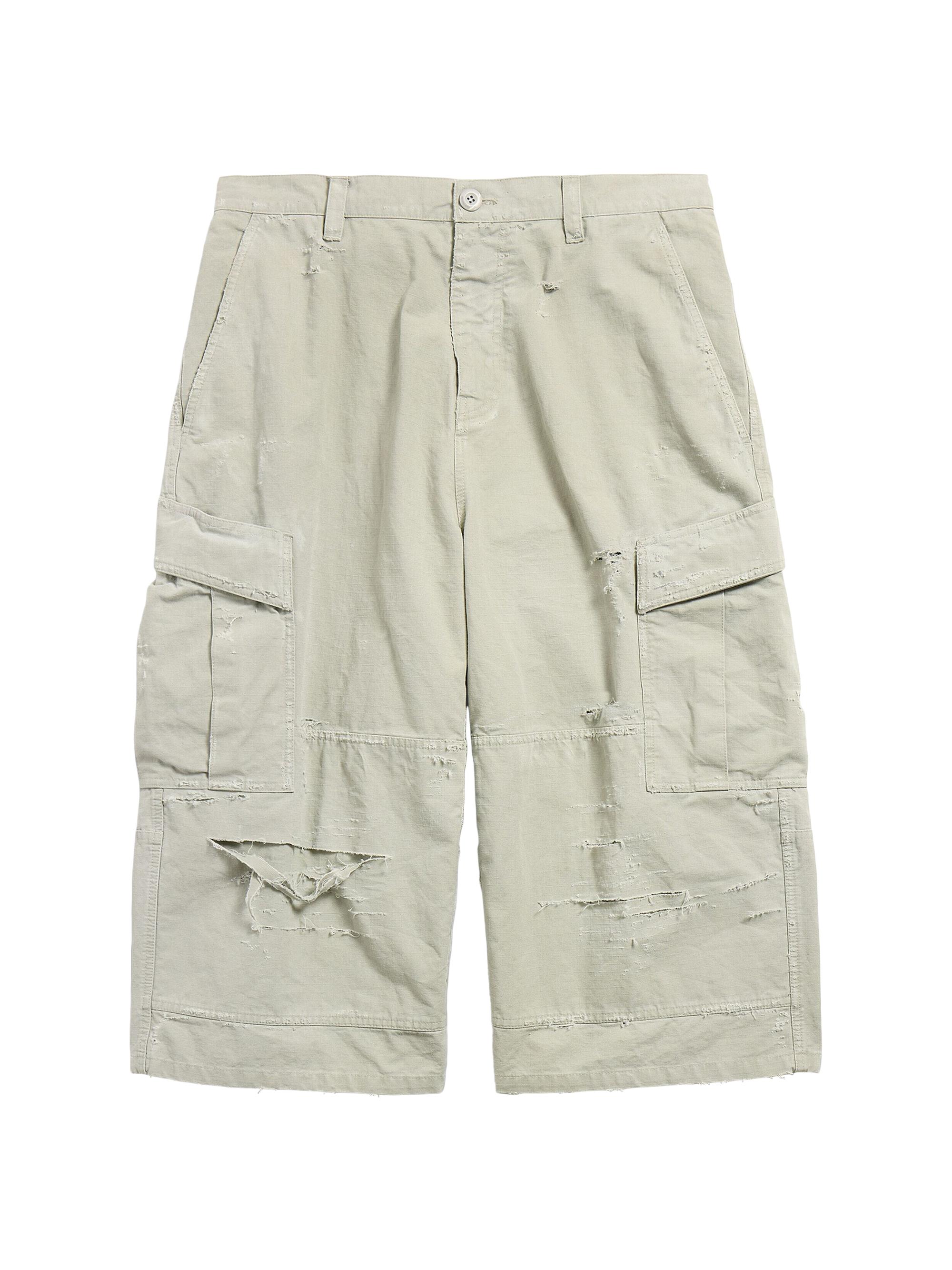 Balenciaga Men's Cropped Cargo Pants - Military Beige