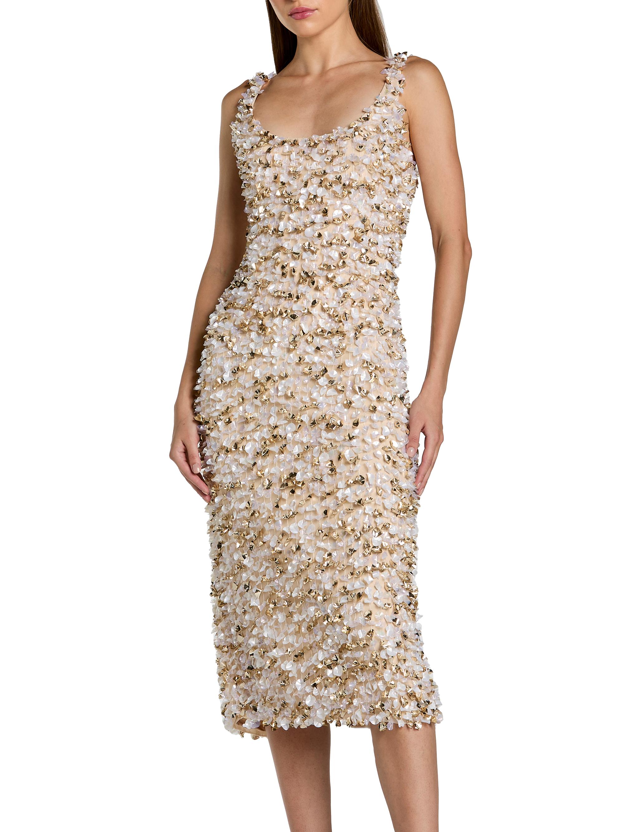 Mac Duggal Women's Paillette Beaded Sheath Midi-Dress - Oyster