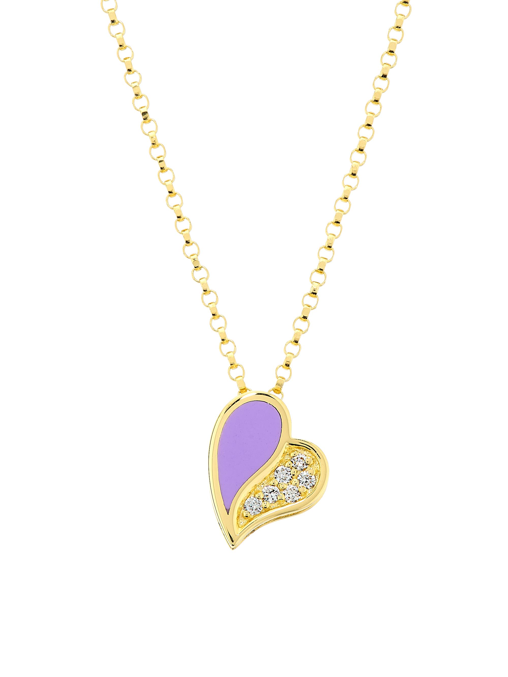 Roberto Coin Women's Amorino 18K Yellow Gold & 0.03 TCW Diamond Heart Pendant Necklace - Purple