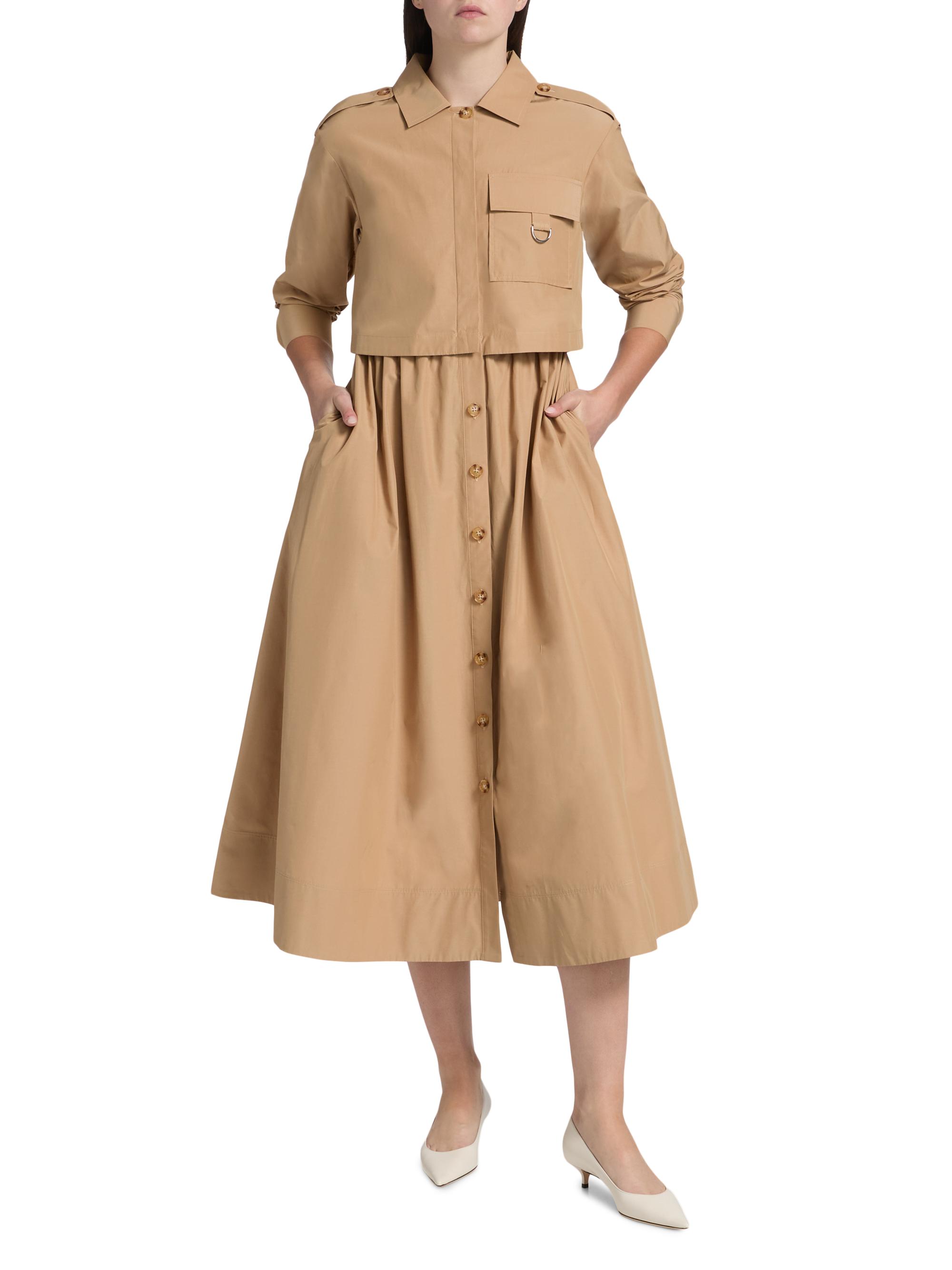 Derek Lam 10 Crosby Janine Poplin Trench-Style Midi-Dress | Saks
