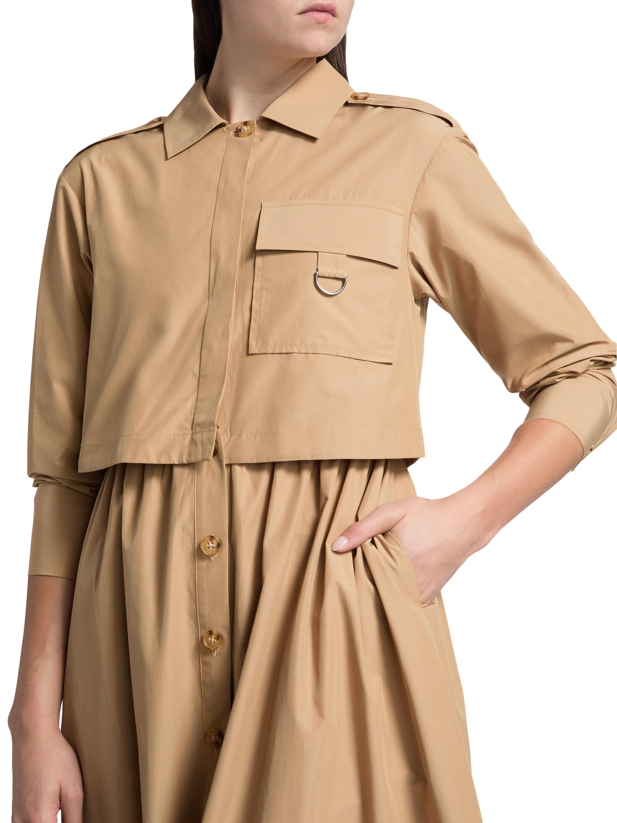 Derek Lam 10 Crosby Janine Poplin Trench-Style Midi-Dress | Saks