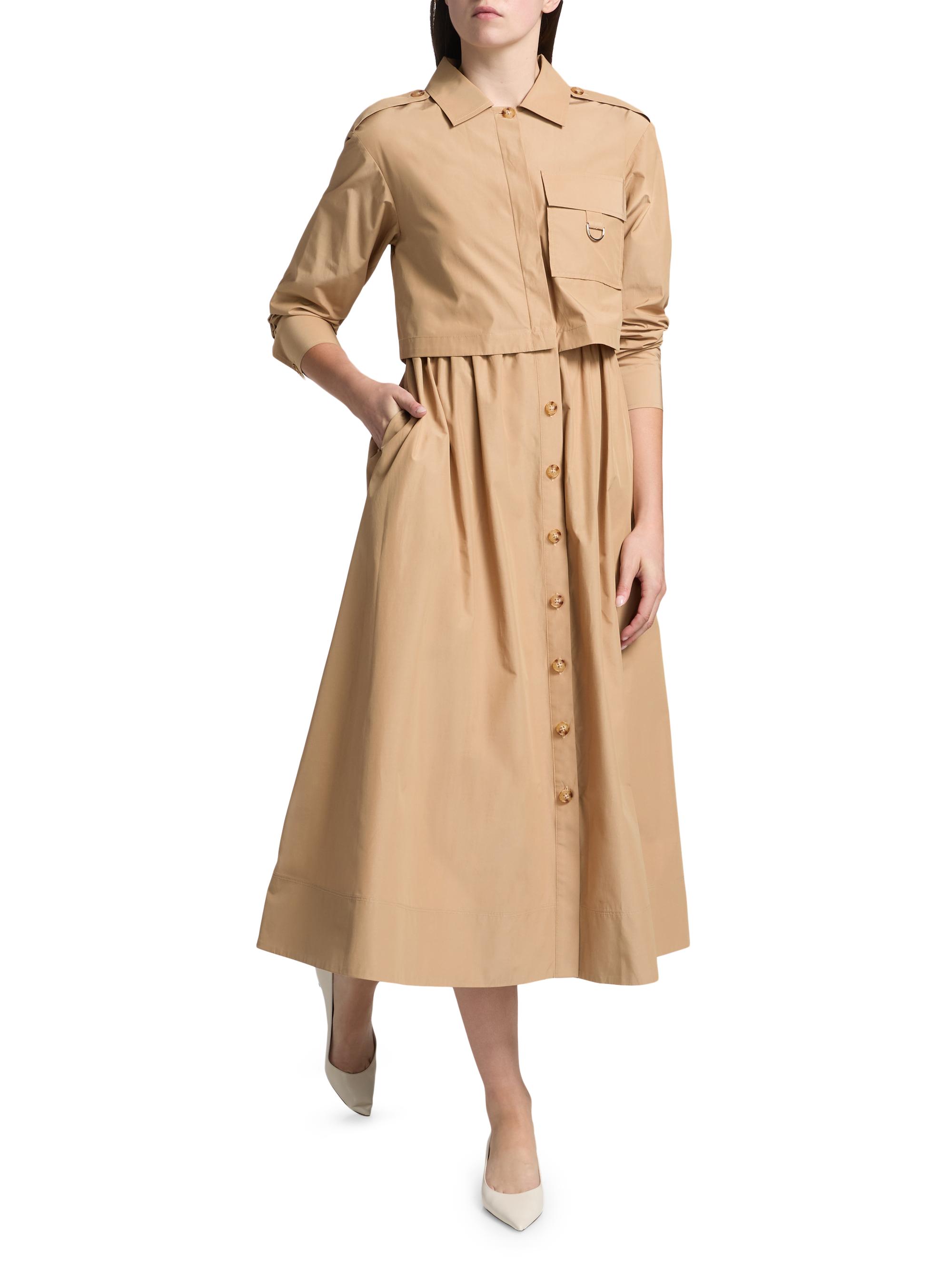 Derek Lam 10 Crosby Janine Poplin Trench-Style Midi-Dress | Saks