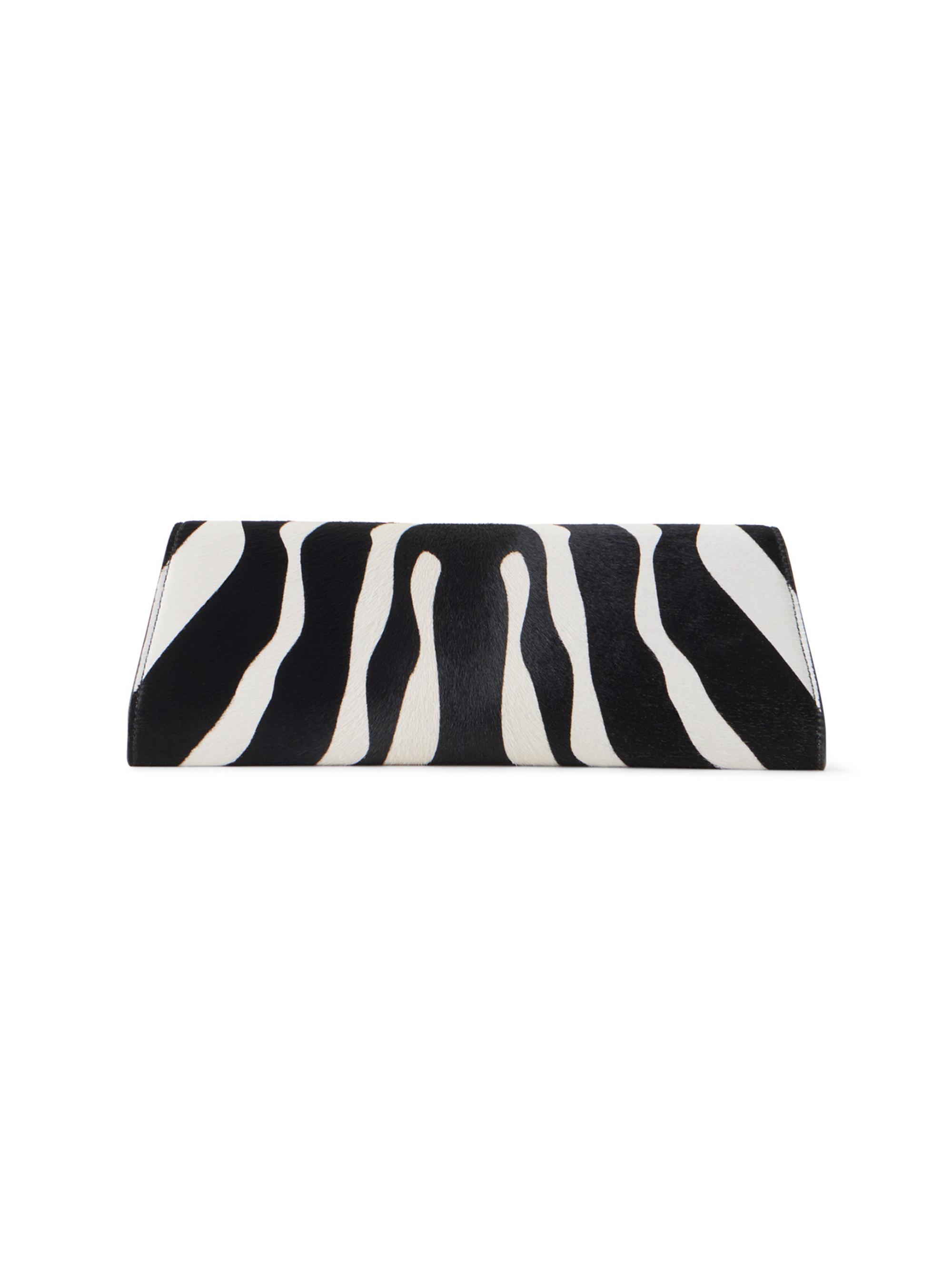 Akris Women's Anouk Small Zebra-Print Calf Hair Clutch - Zebra Stripes Big
