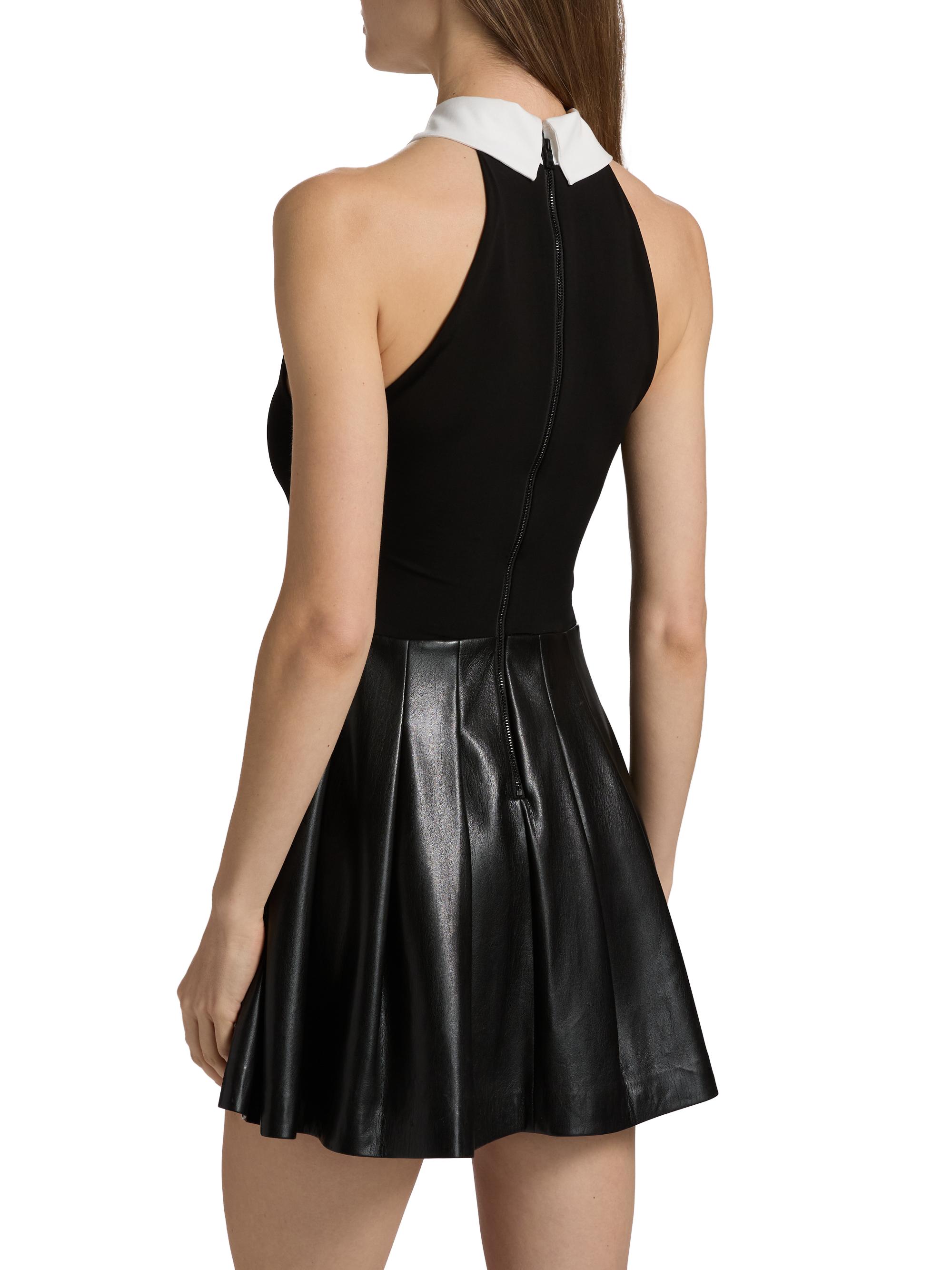 chinese dress ladies Milly Faux Leather Mini Dress - Black