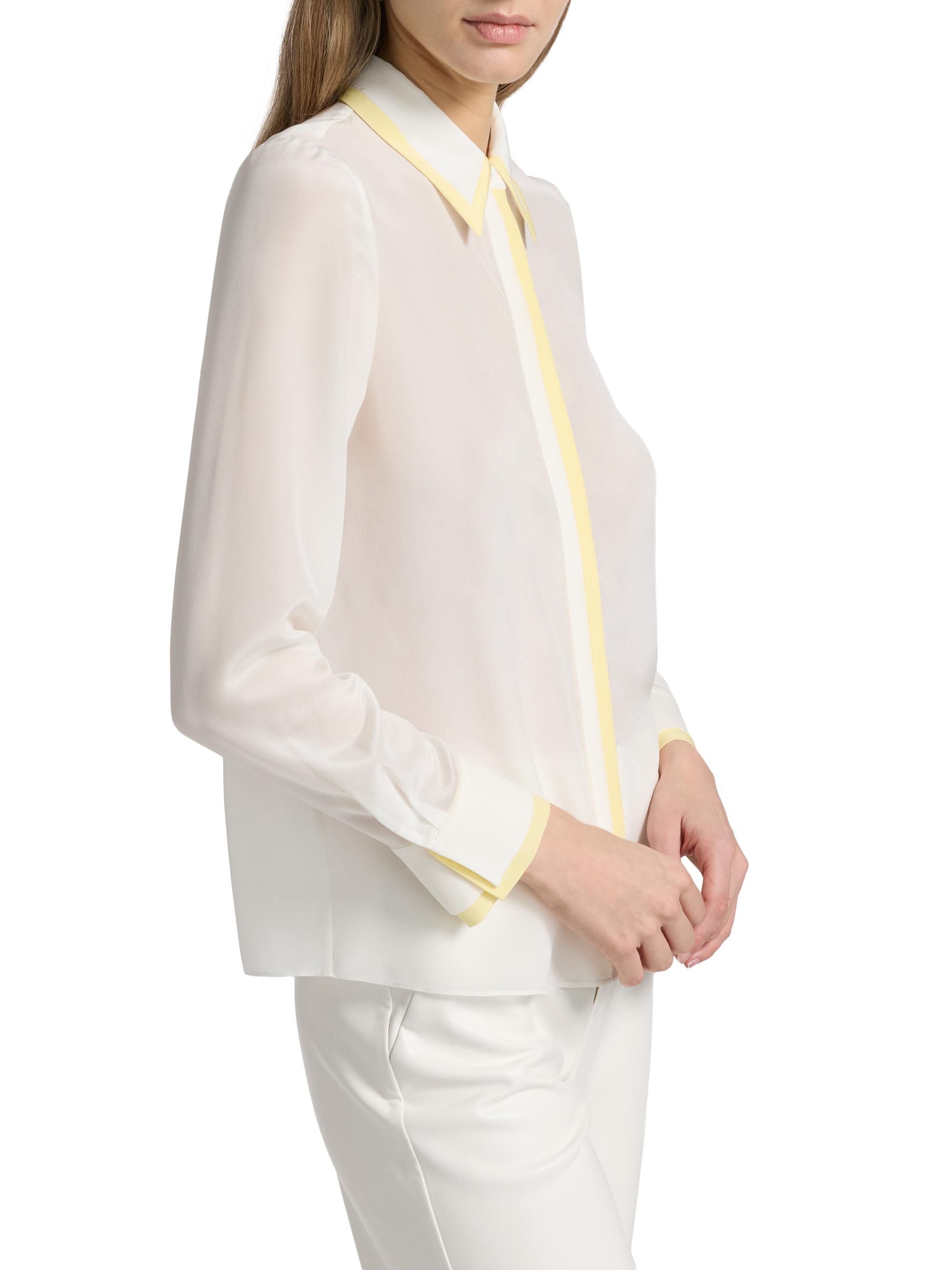 ALICE + OLIVIA Willa Contrast-Trim Silk Shirt | Saks Fifth Avenue