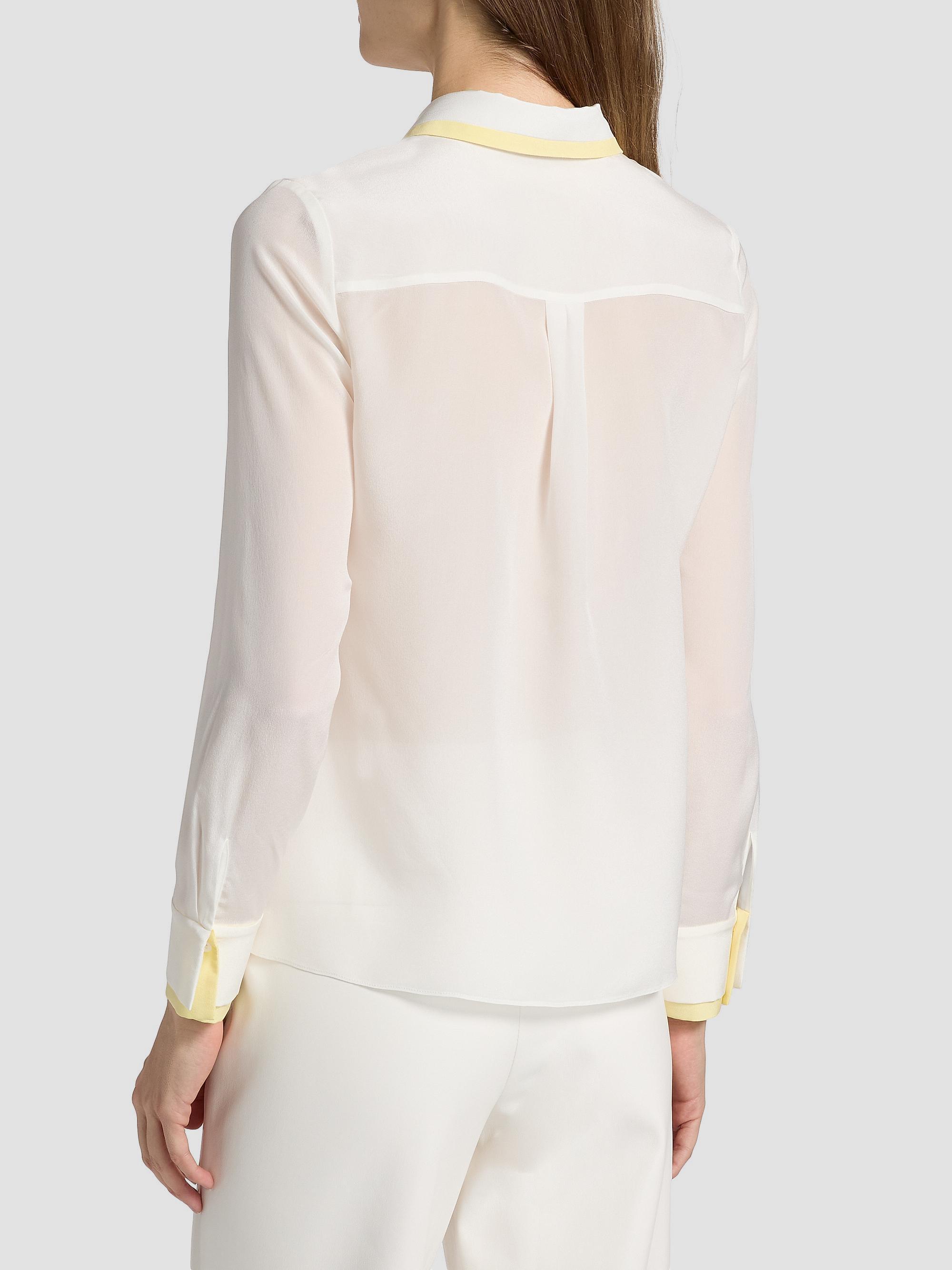 ALICE + OLIVIA Willa Contrast-Trim Silk Shirt | Saks Fifth Avenue