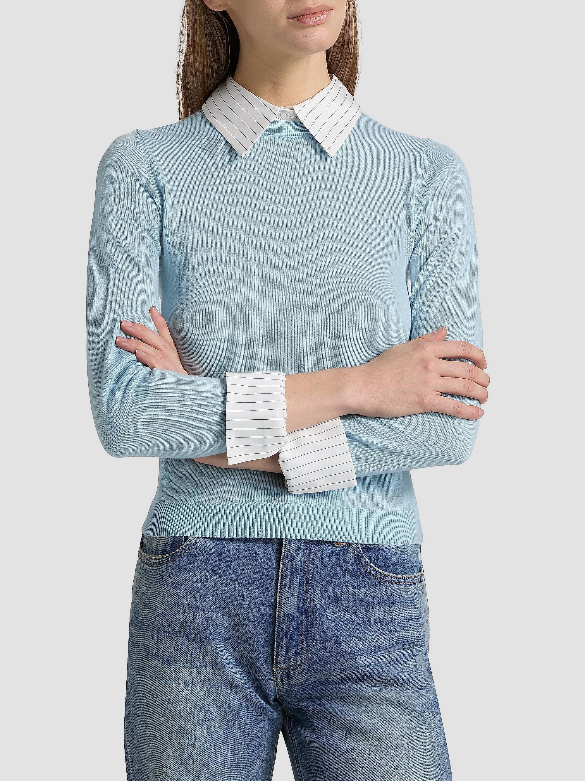 ALICE + OLIVIA Porla Stretch Wool Collared Sweater | Saks Fifth Avenue