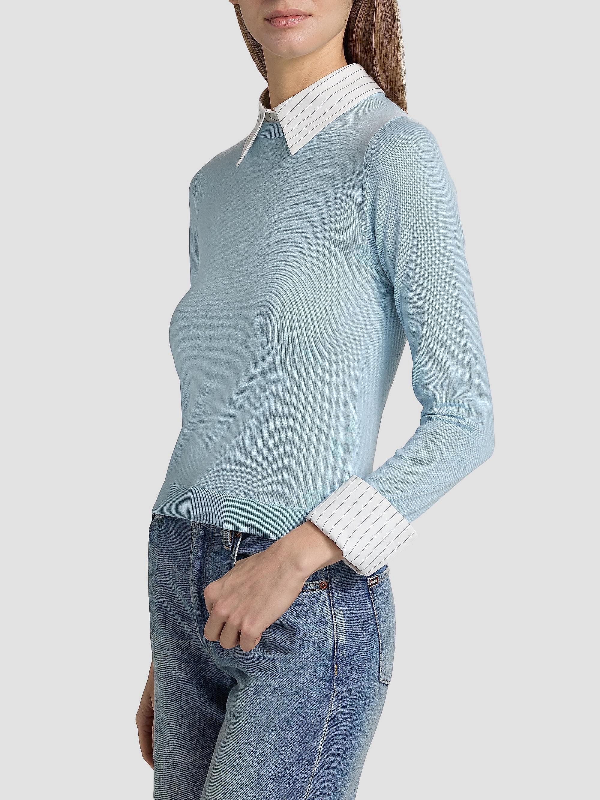 ALICE + OLIVIA Porla Stretch Wool Collared Sweater | Saks Fifth Avenue