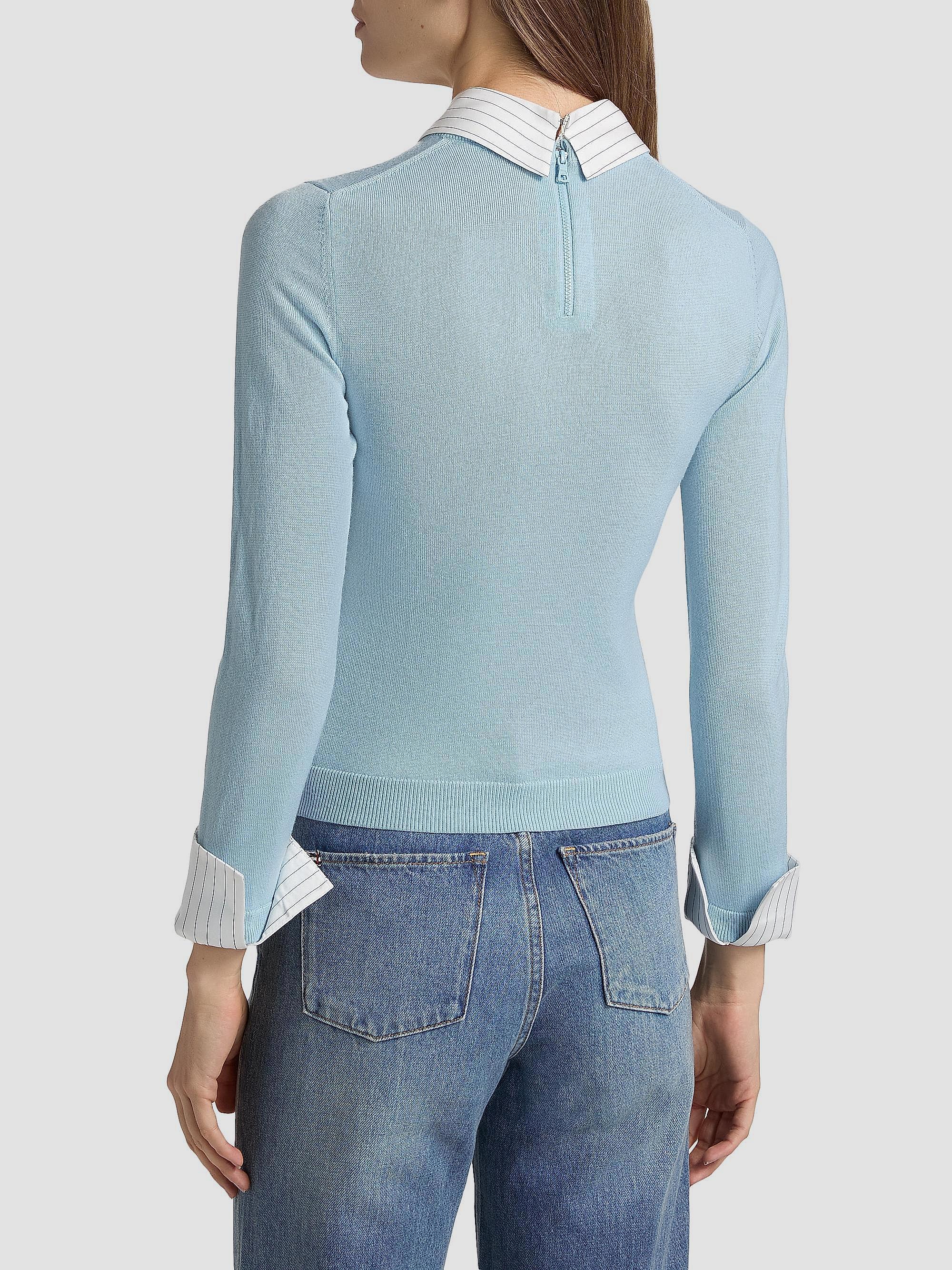 ALICE + OLIVIA Porla Stretch Wool Collared Sweater | Saks Fifth Avenue