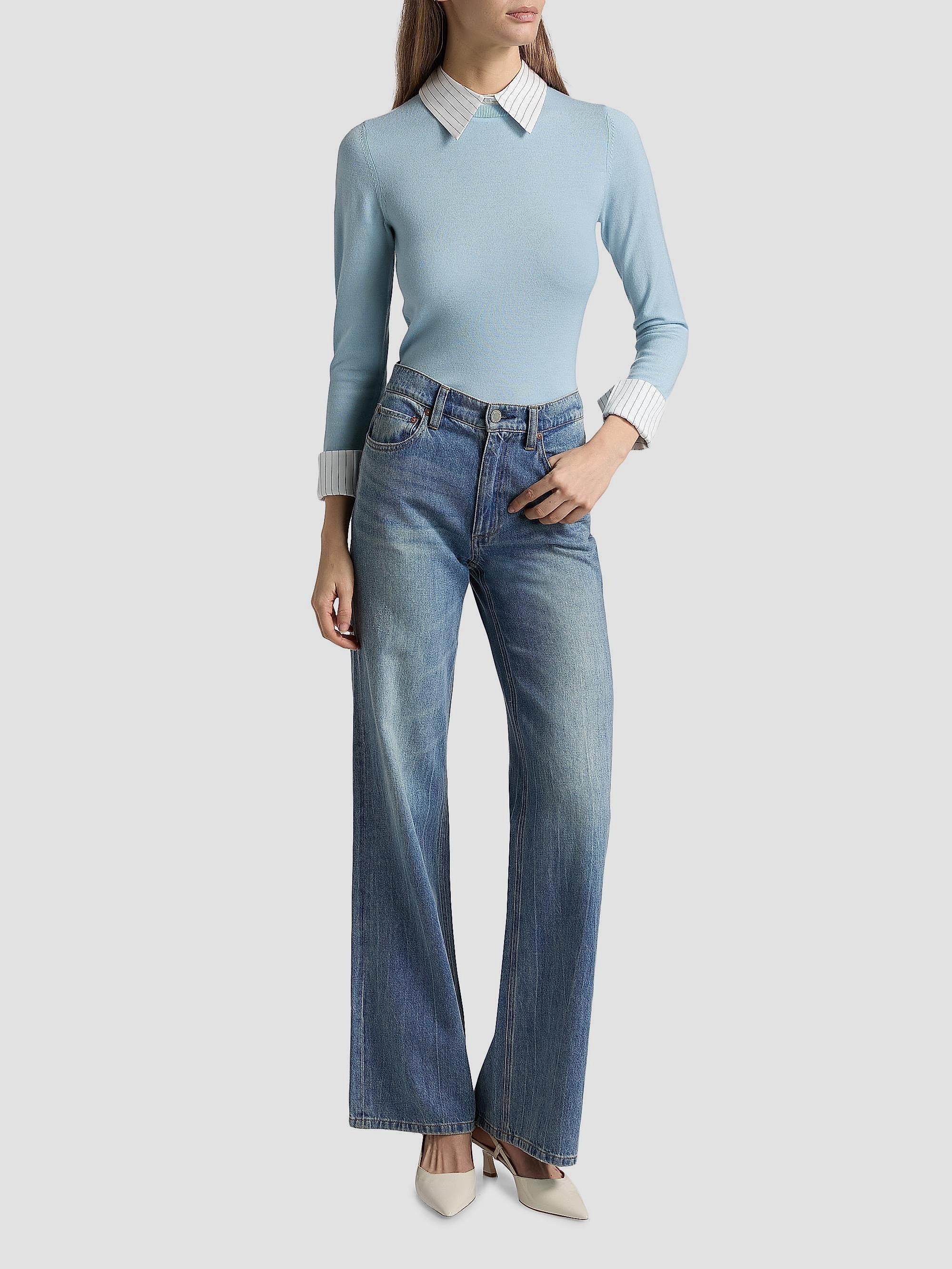 ALICE + OLIVIA Porla Stretch Wool Collared Sweater | Saks Fifth Avenue