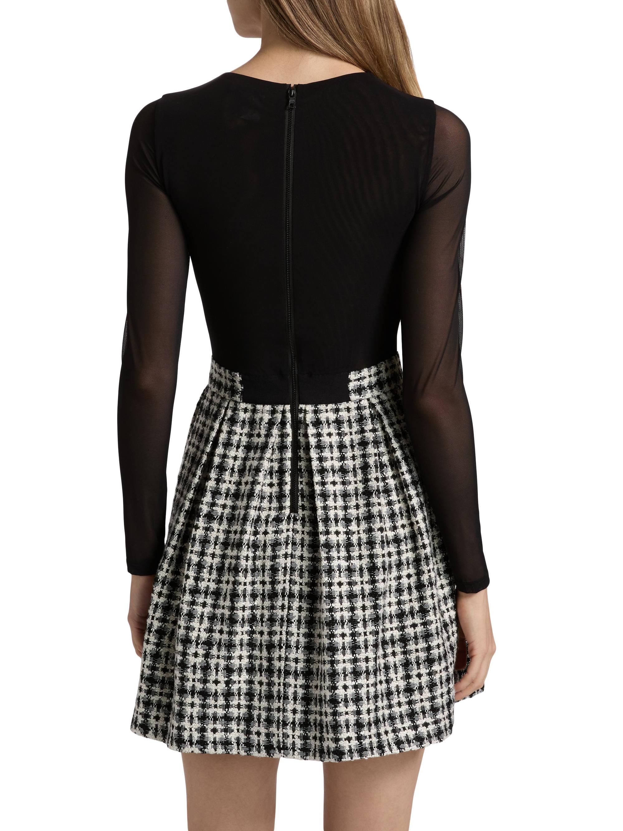 chara two tone tweed midi dress $660 , Alice + Olivia, Chara Two-Tone Tweed Midi-Dress size 4