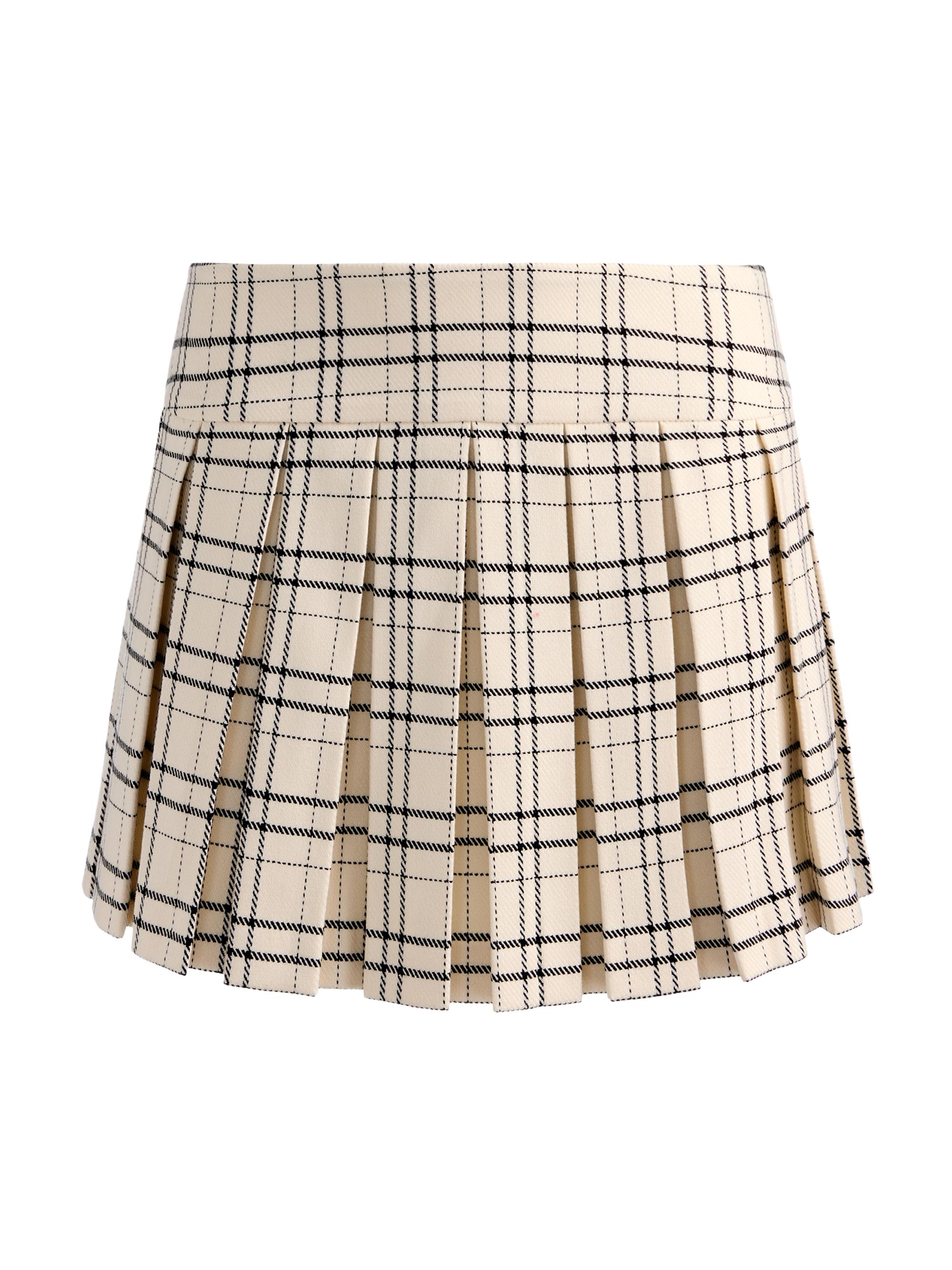 ALICE + OLIVIA Women's Emilie Check Pleated Skort - Cool Girl Plaid