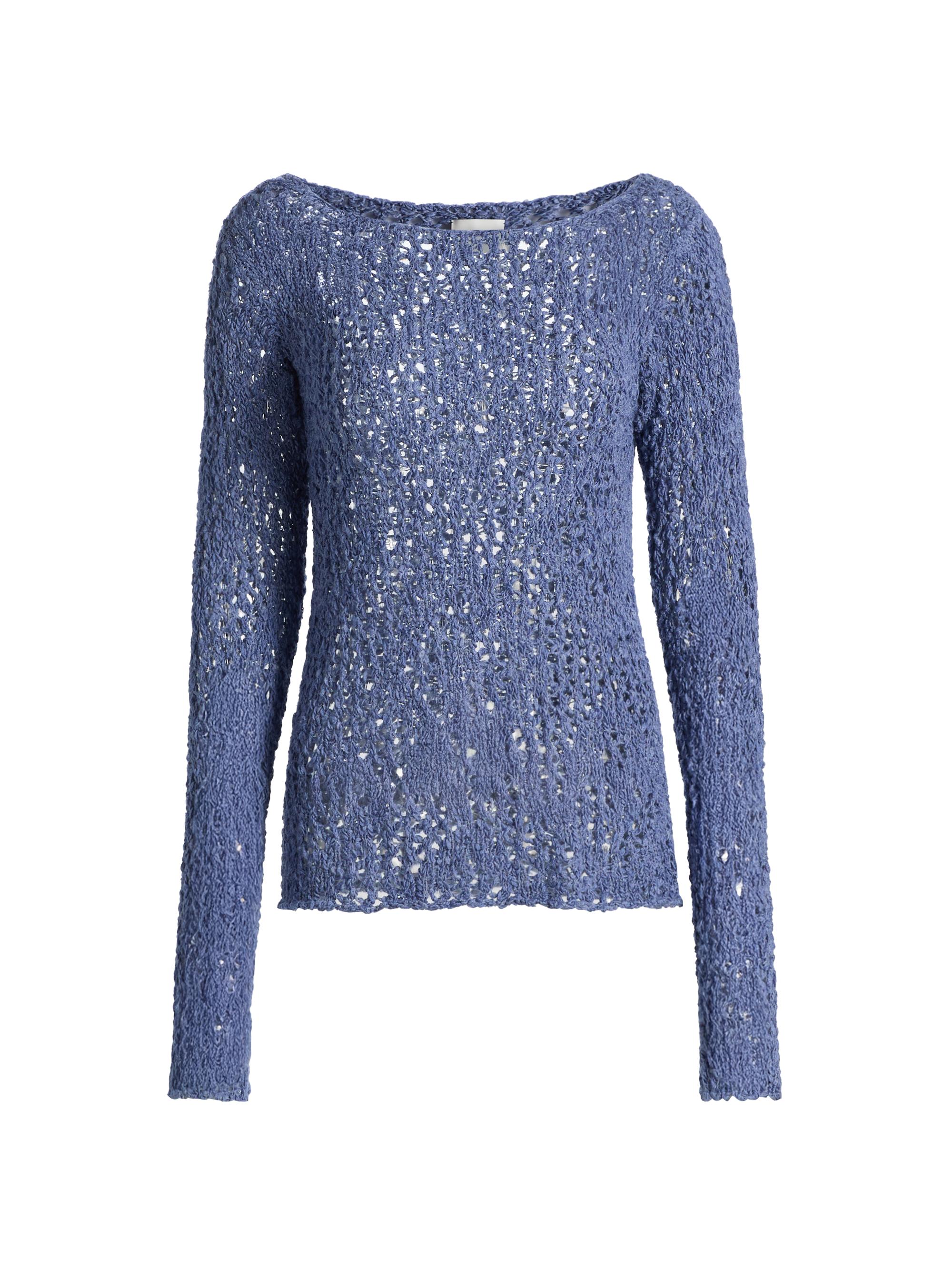 The Elder Statesman Women's Lake Pointelle Sweater - Denim