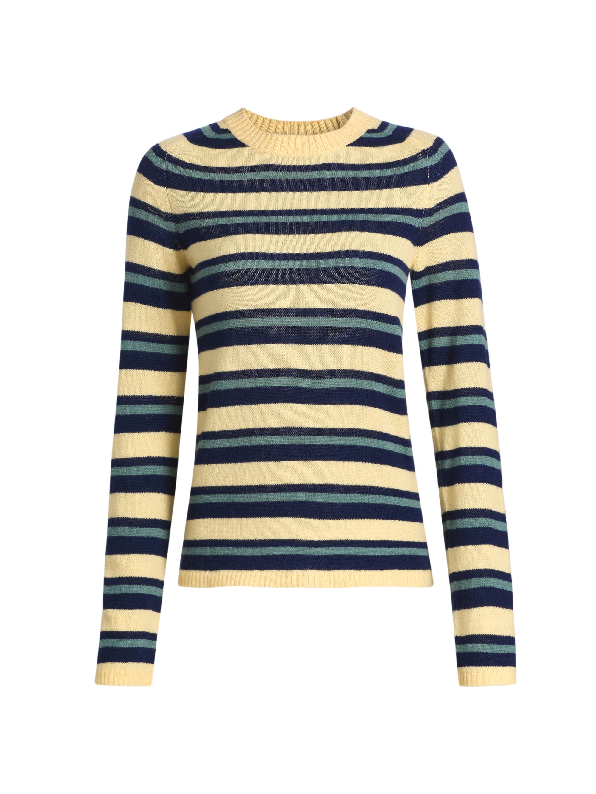 The Elder Statesman Women's Laurel Striped Cashmere Sweater - Cypress Stripe