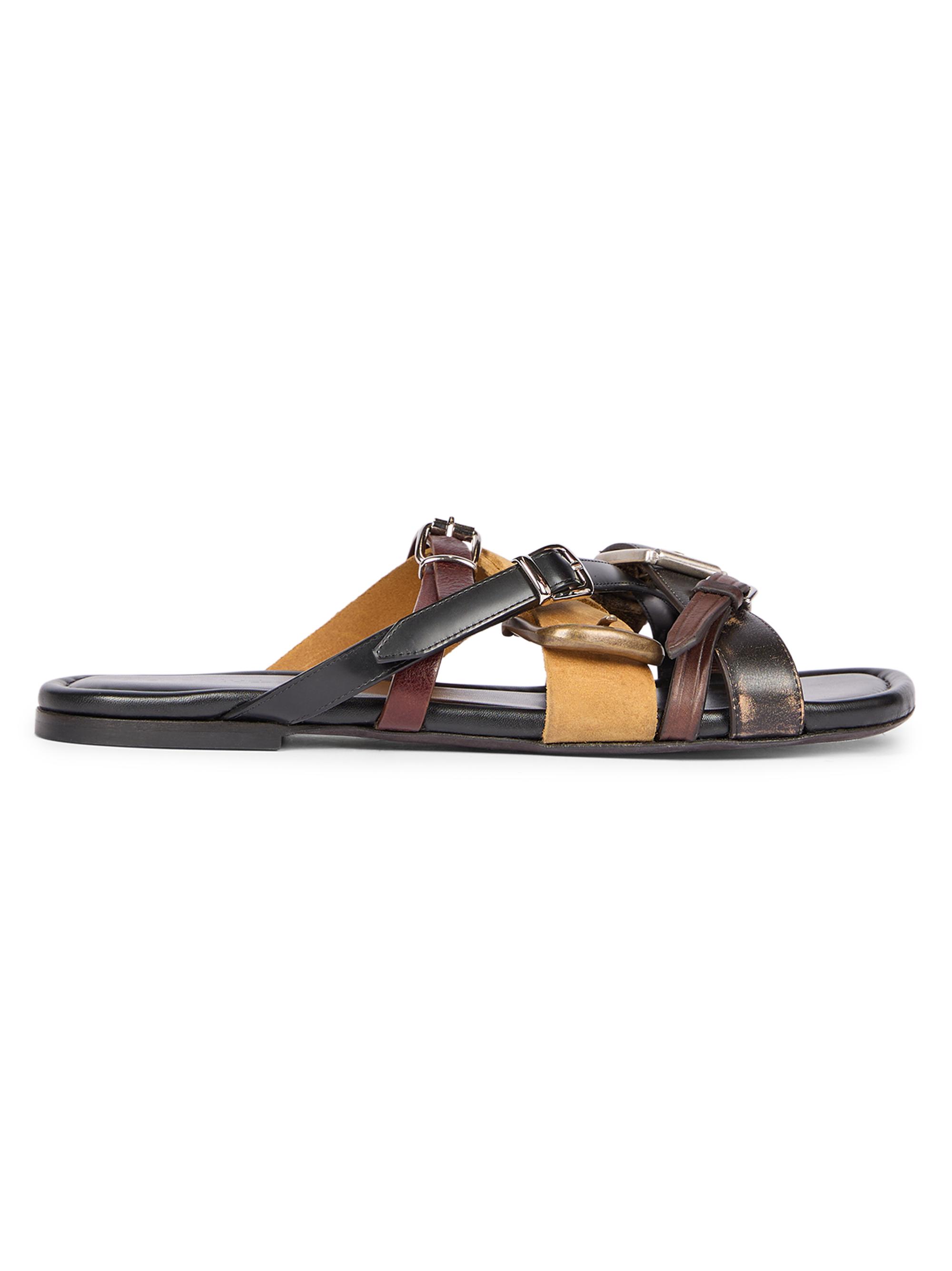 Fendi Logo Shearling Slide Sandals | Saks Fifth Avenue