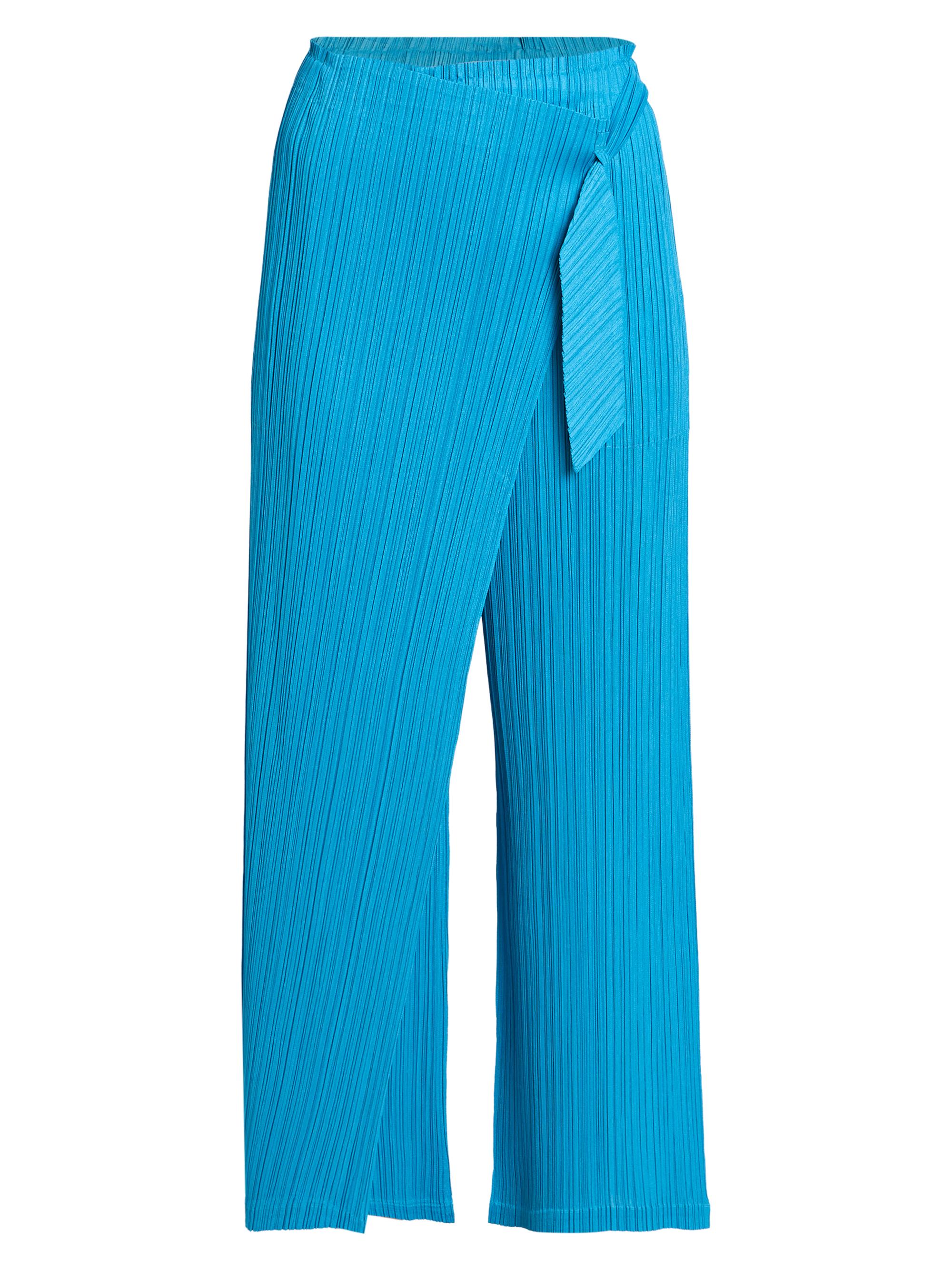 Pleats Please Issey Miyake Women's Facade Plissé Wrap Pants - Saxe Blue