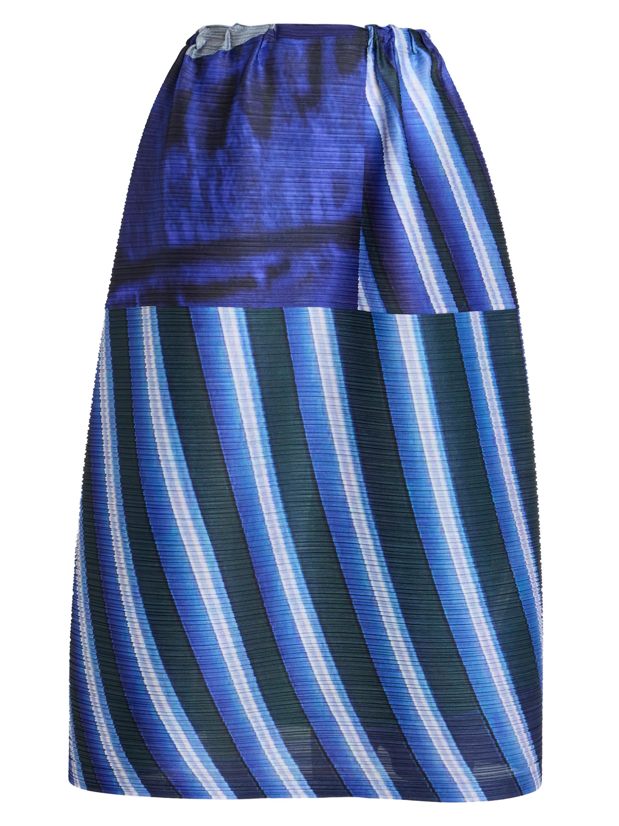 Pleats Please Issey Miyake Women's City Collage Plissé Midi-Skirt - Gray Navy