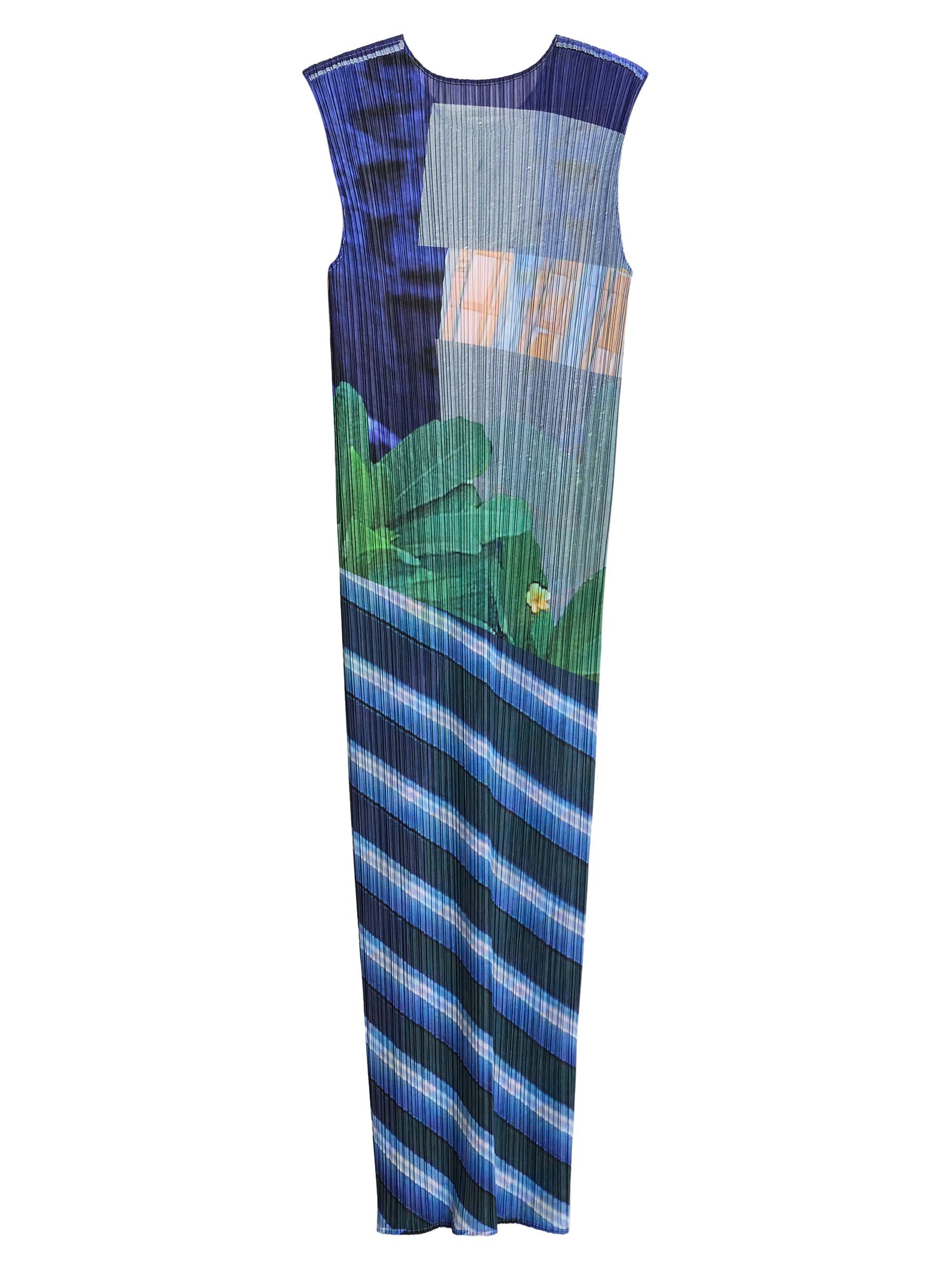 Pleats Please Issey Miyake Women's City Collage Plissé Midi-Dress - Gray Navy