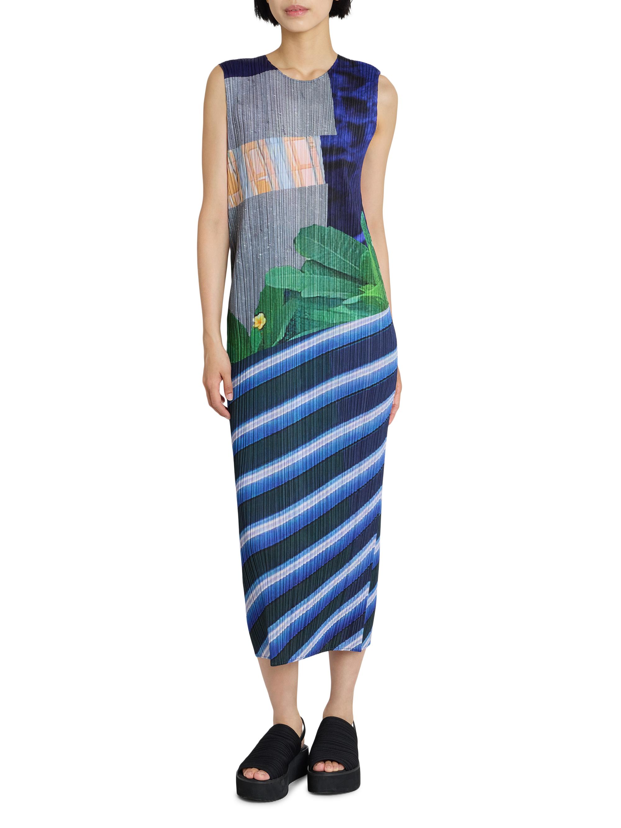 PLEATS PLEASE ISSEY CITY COLLAGE ワンピース Pleats Please Issey Miyake City Collage Plissé Midi-Dress | Saks