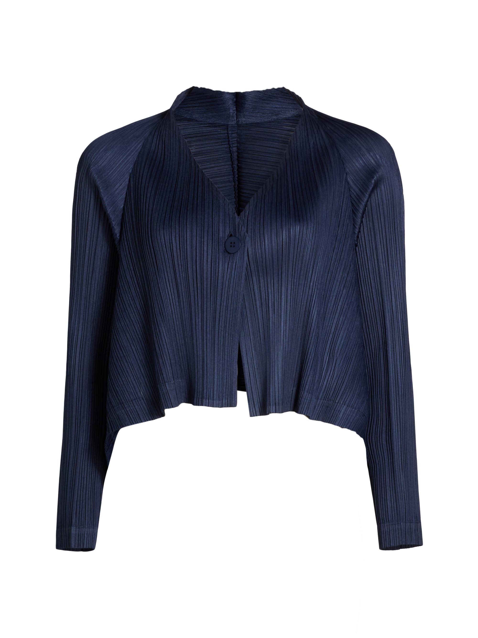 Pleats Please Issey Miyake Women's City Frame Plissé Jacket - Dark Navy