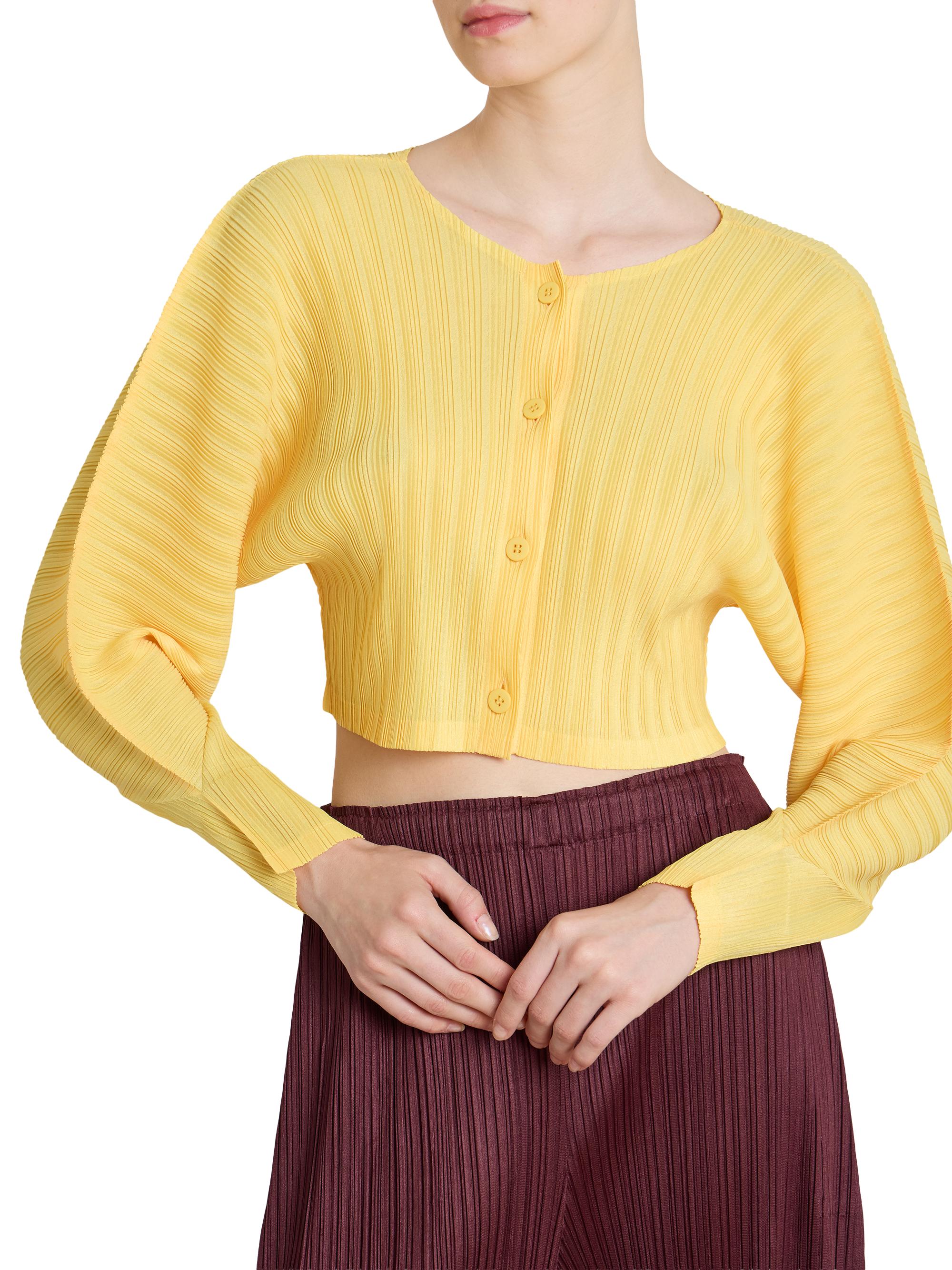 Pleats Please Issey Miyake Rib Pleats January Crop Cardigan | Saks