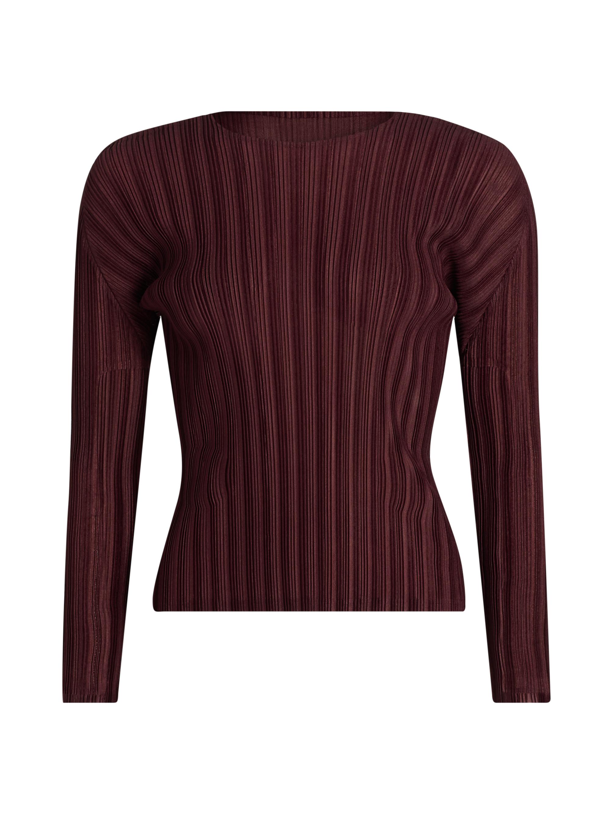 Pleats Please Issey Miyake Women's January Rib-Knit Top - Bordeaux