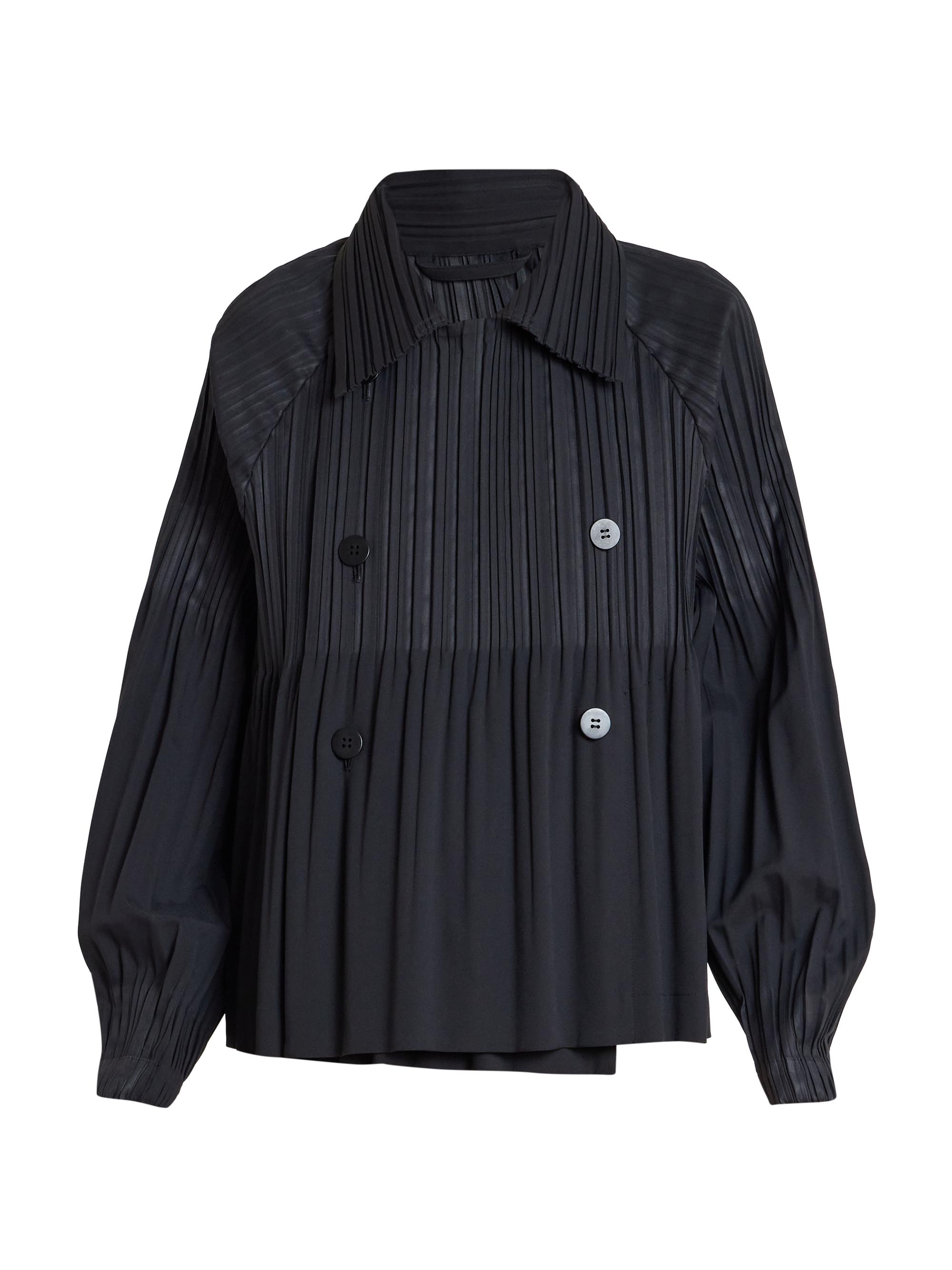 PLEATS PLEASE ☆上品なジャケット Pleats Please Issey Miyake Smooth Pleat Double-Breasted Coat