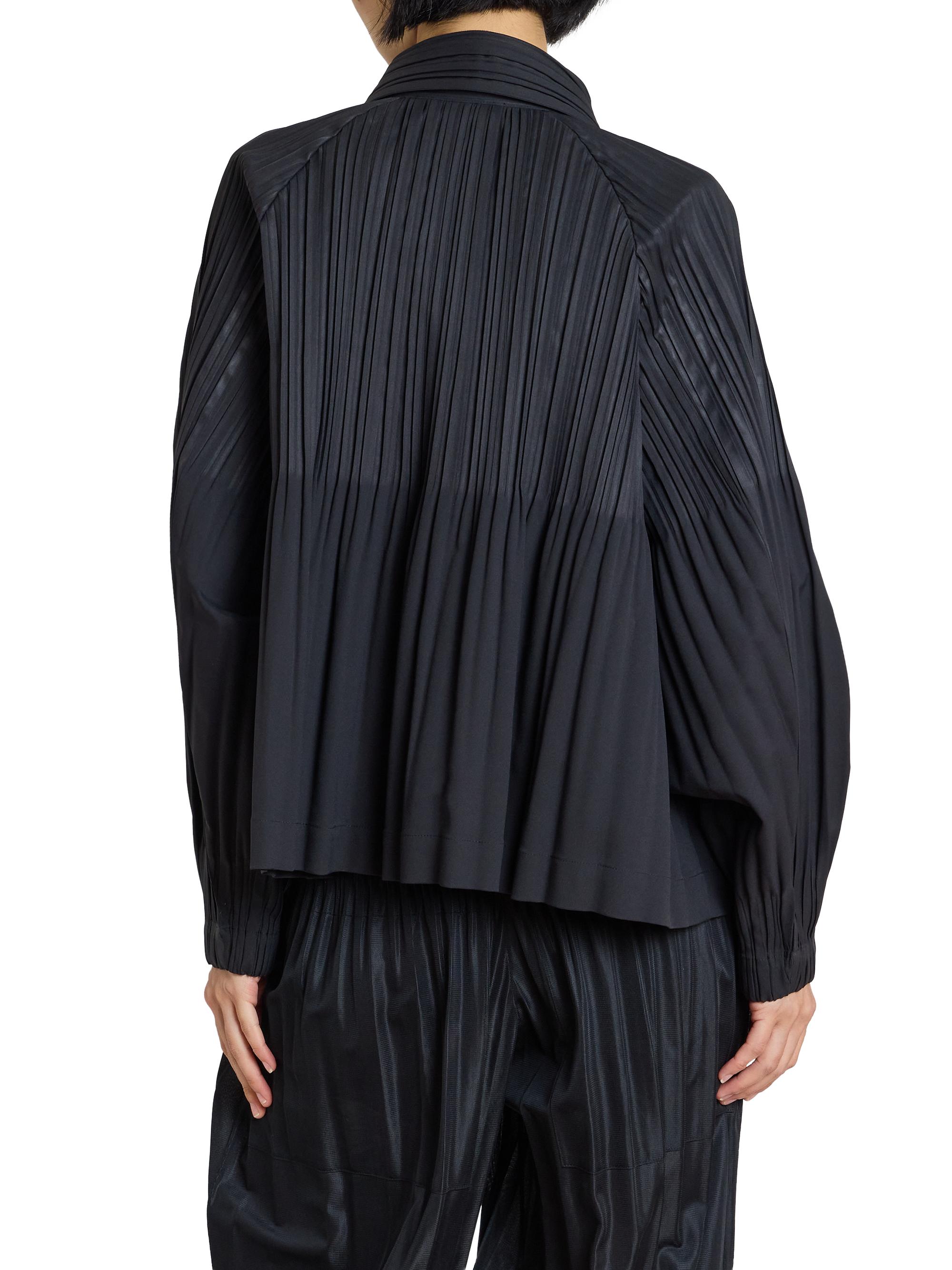 Pleats Please Issey Miyake Smooth Pleat Double-Breasted Coat