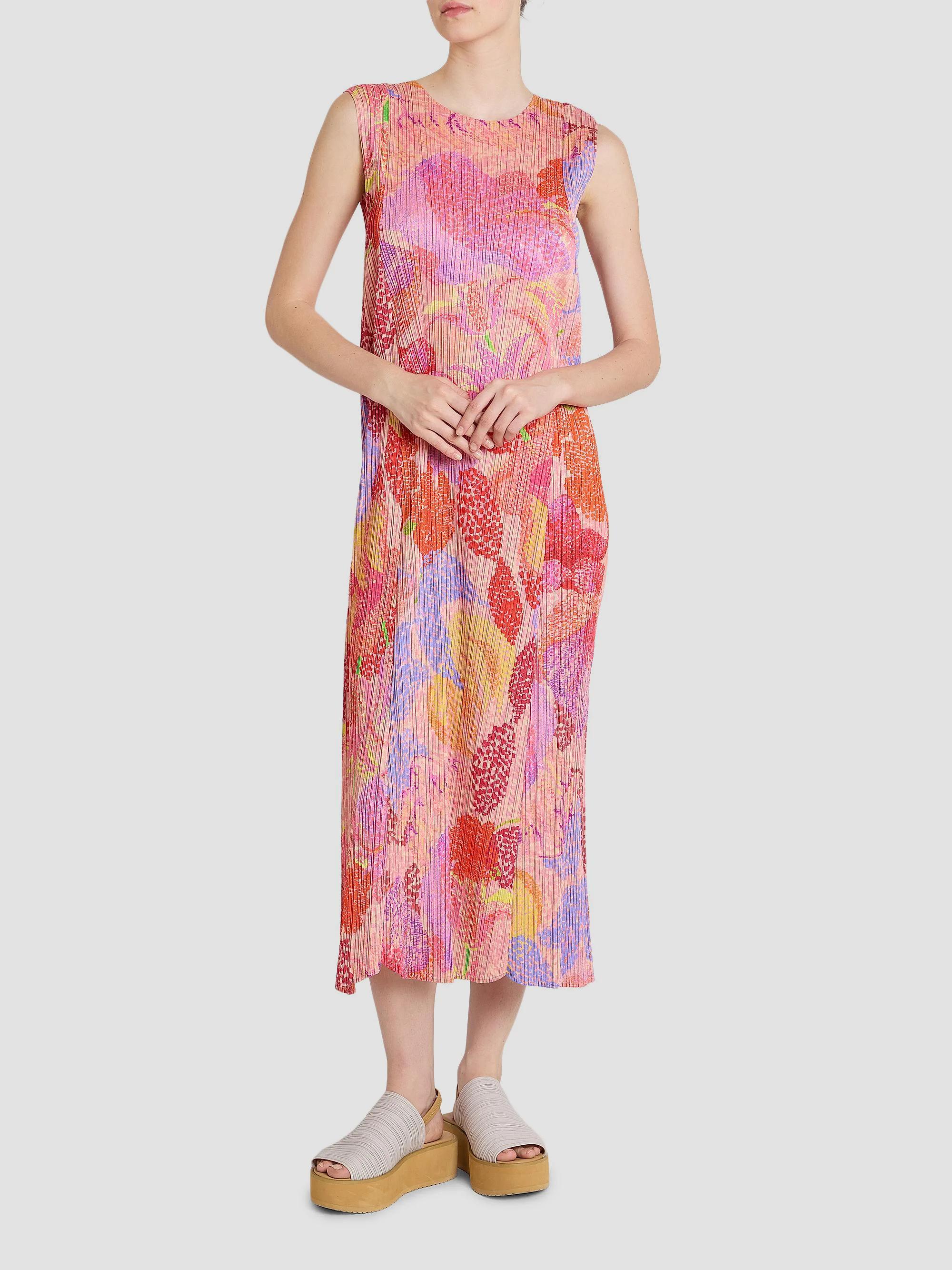 Pleats Please Issey Miyake Foggy Forest Plissé Midi-Dress | Saks