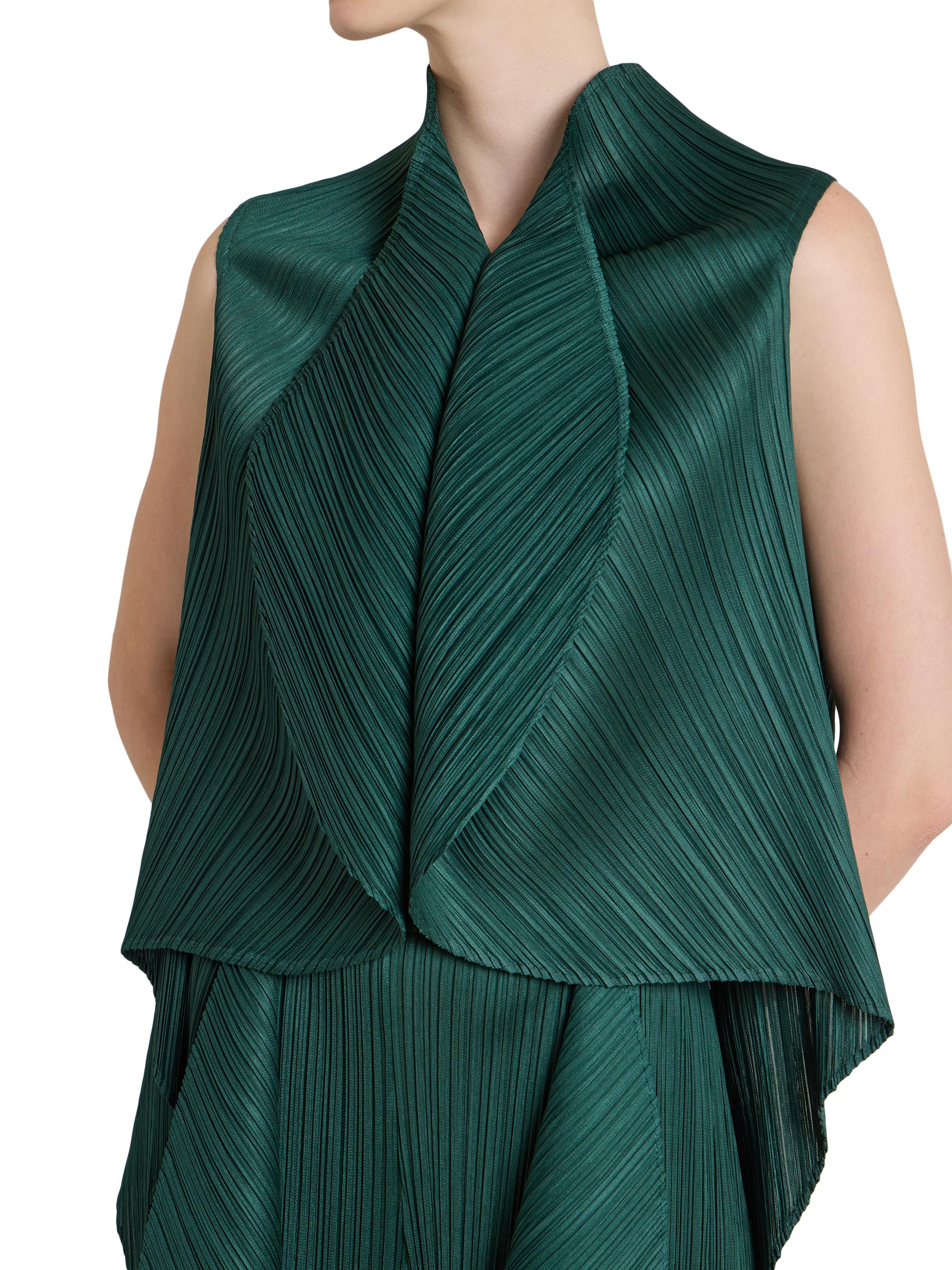Pleats Please Issey Miyake Leaf Plissé Sleeveless Top | Saks Fifth