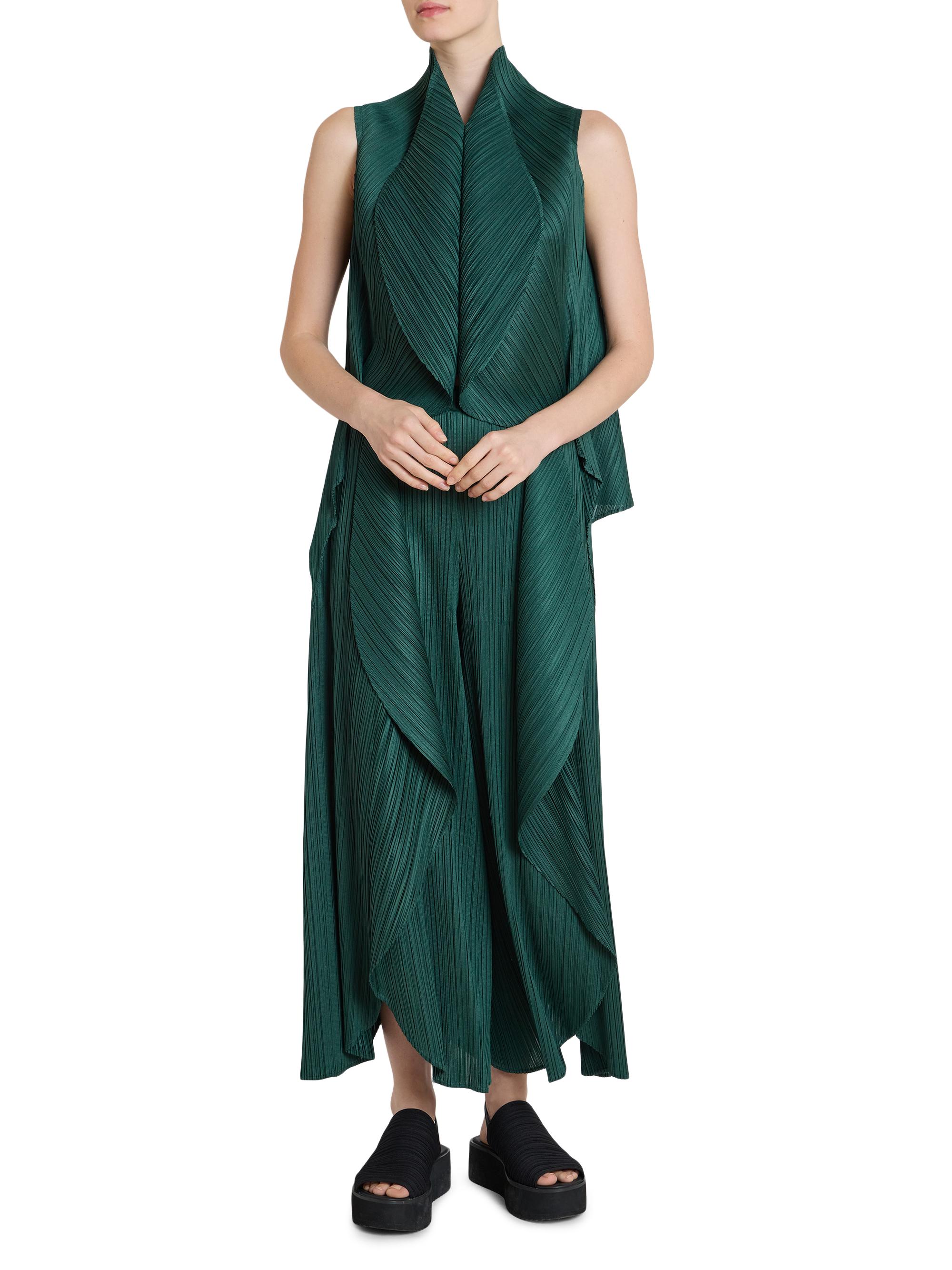 Pleats Please Issey Miyake Leaf Plissé Sleeveless Top | Saks Fifth