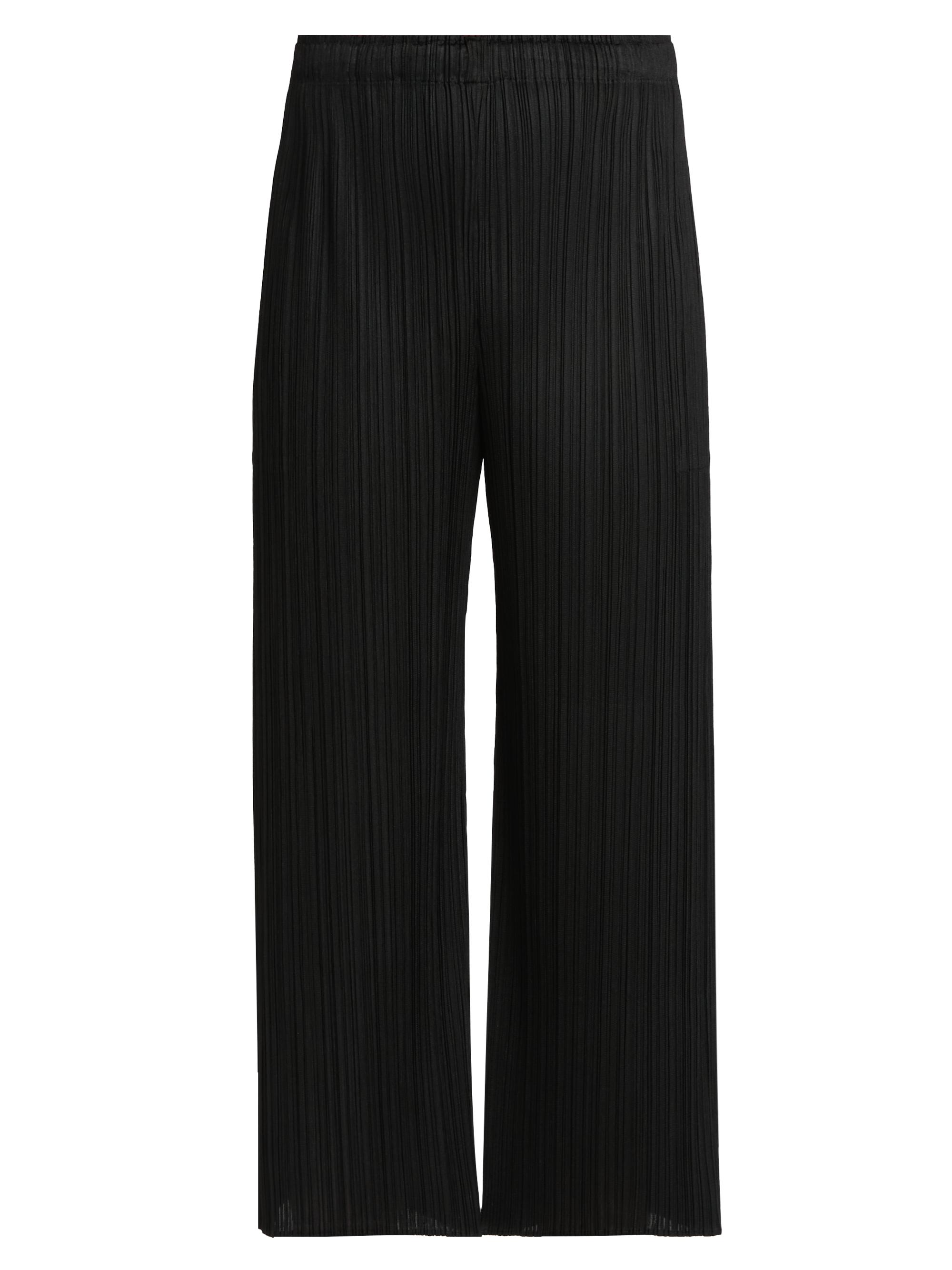 Pleats Please Issey Miyake Women's Monthly Colors: February Rib-Knit Pants - Black