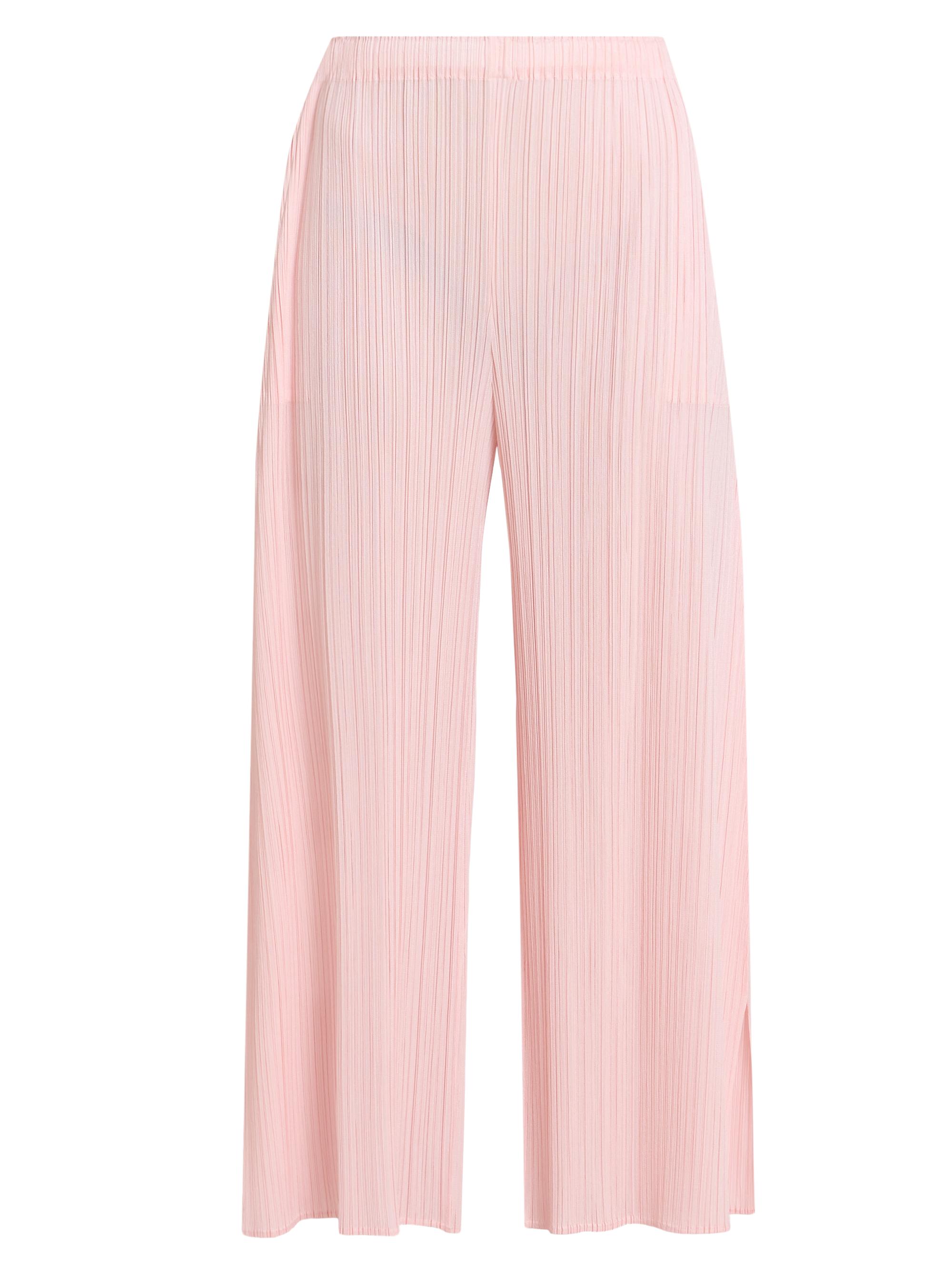 Pleats Please Issey Miyake Women's Monthly Colors: March Plissé Wide-Leg Pants - Light Pink