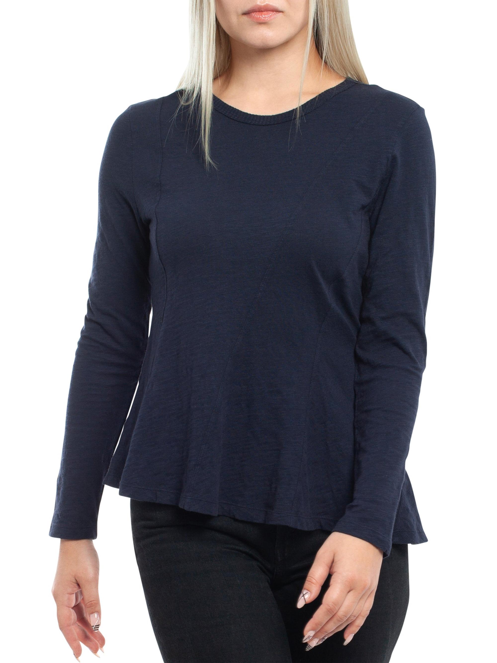 Wilt Women's Round Neck Long Sleeve Tee - Peacoat